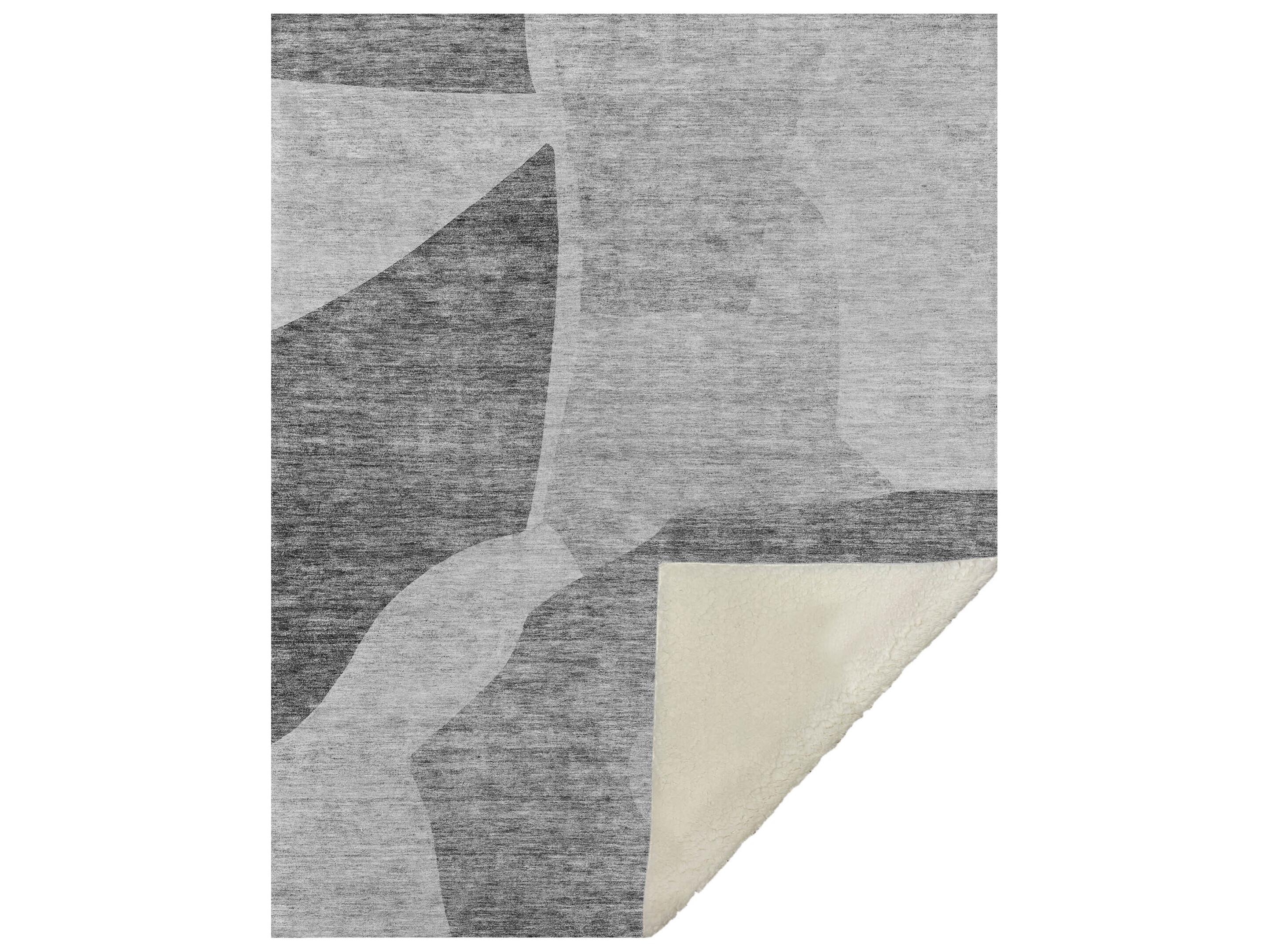 Dalyn Sherpa Gray Polyester Throw