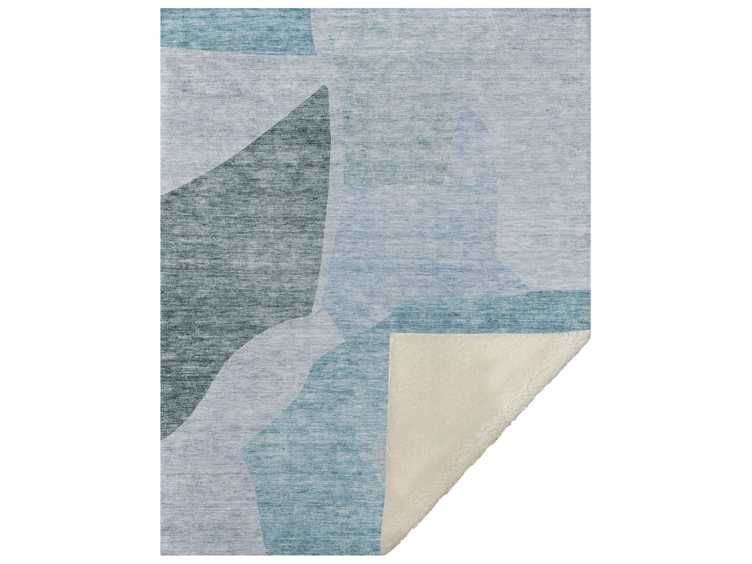 Dalyn Sherpa Teal Polyester Throw