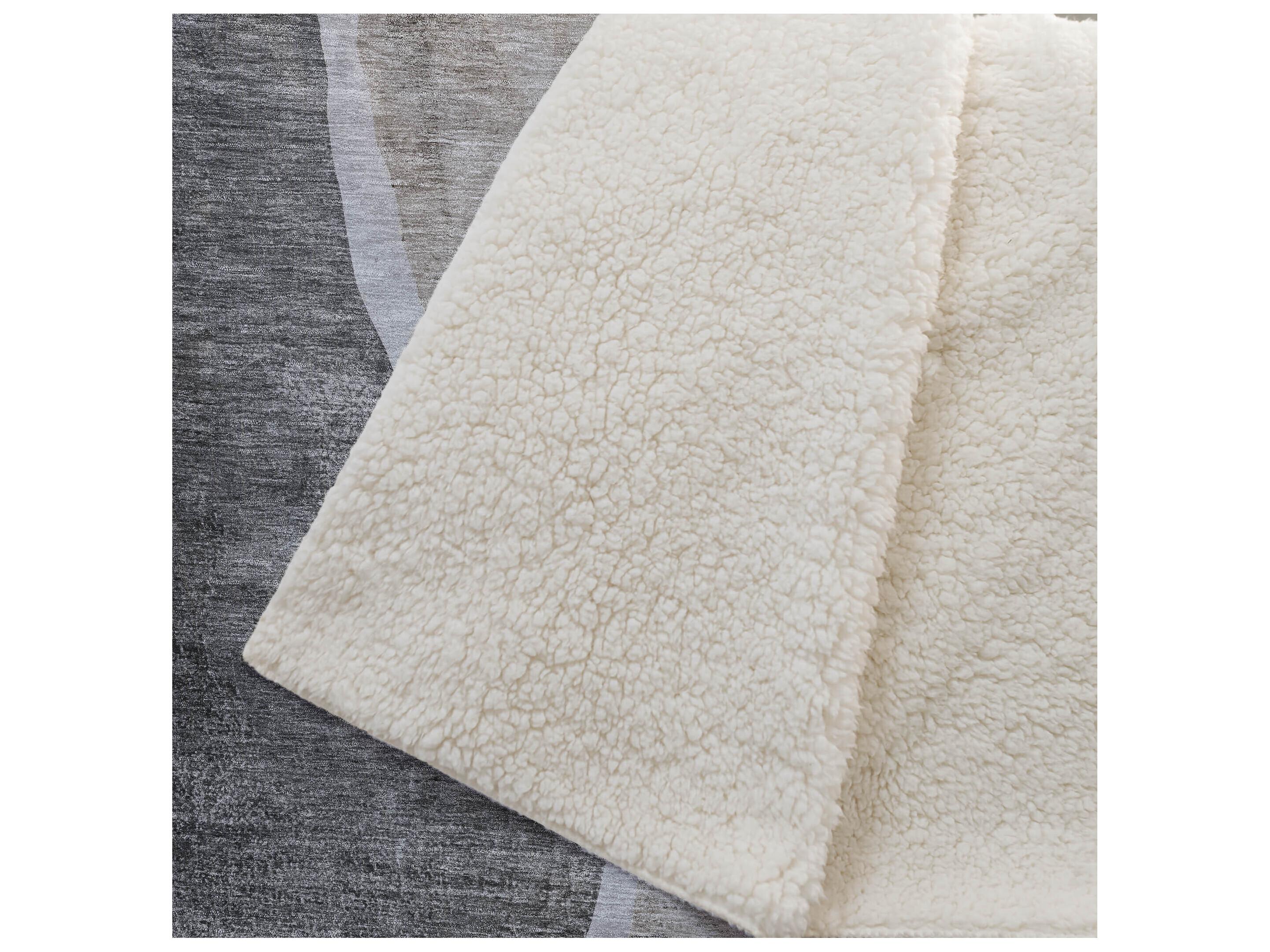 Dalyn Sherpa Gray Polyester Throw