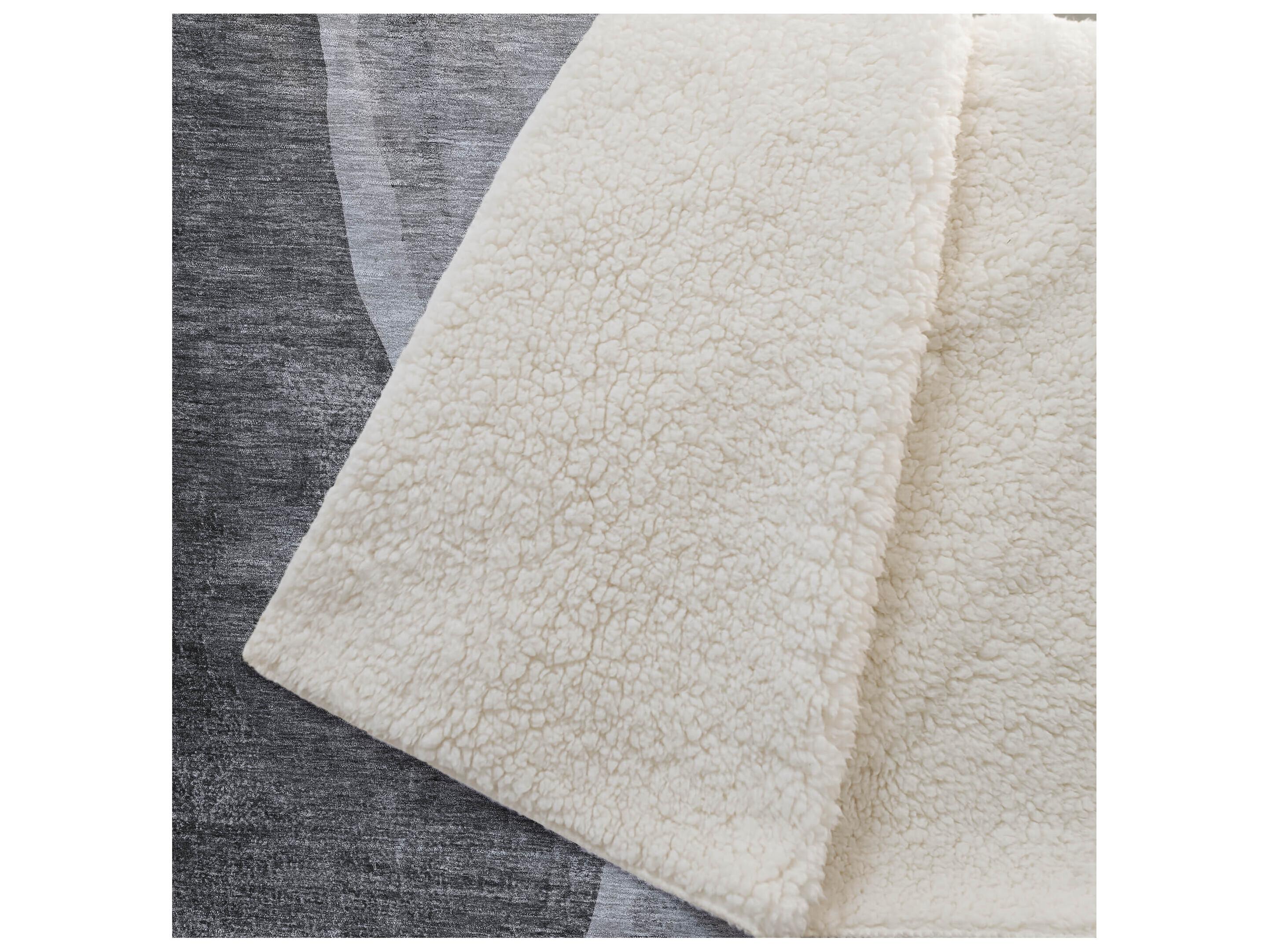 Dalyn Sherpa Gray Polyester Throw