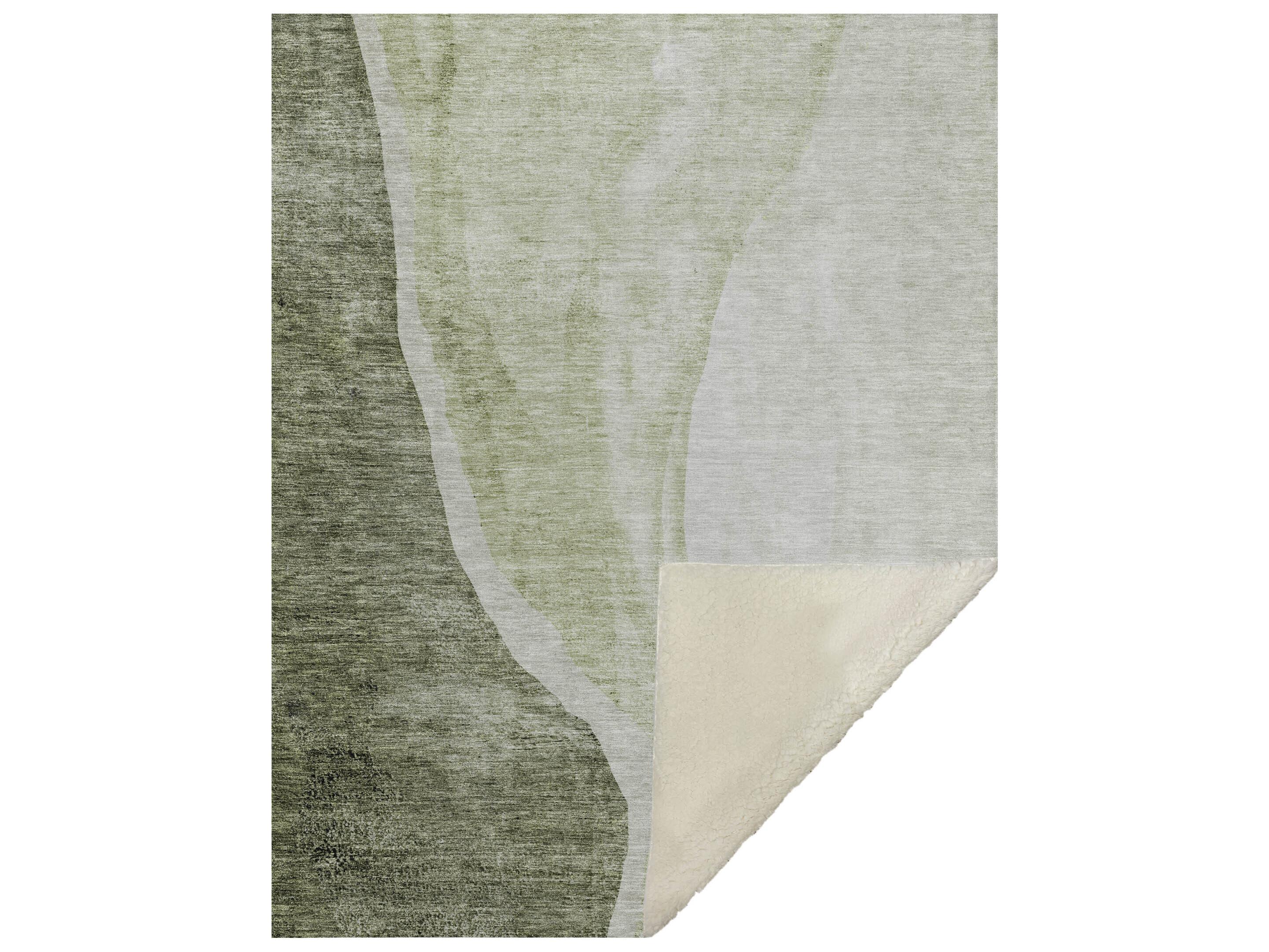 Dalyn Sherpa Green Polyester Throw