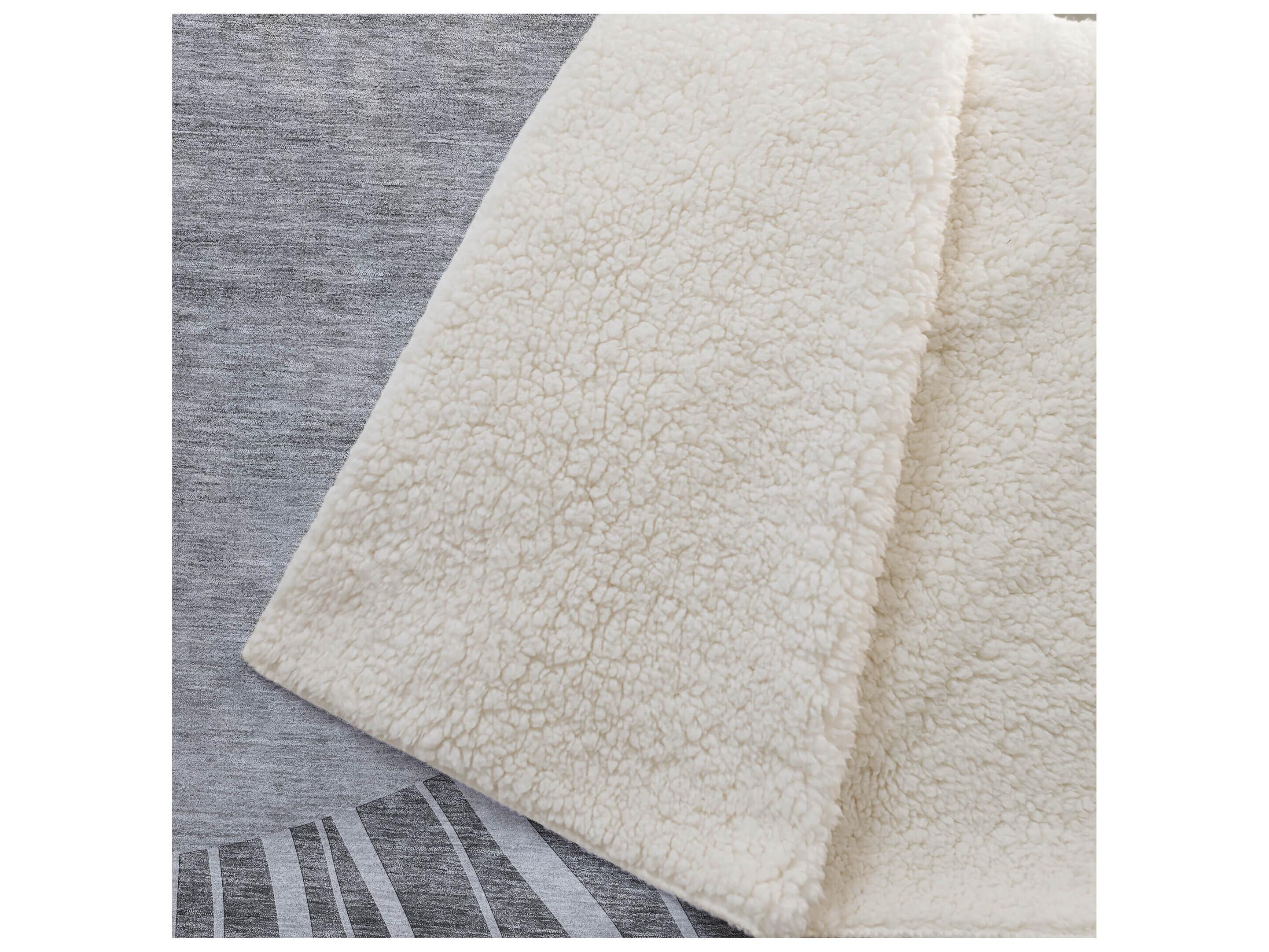 Dalyn Sherpa Gray Polyester Throw