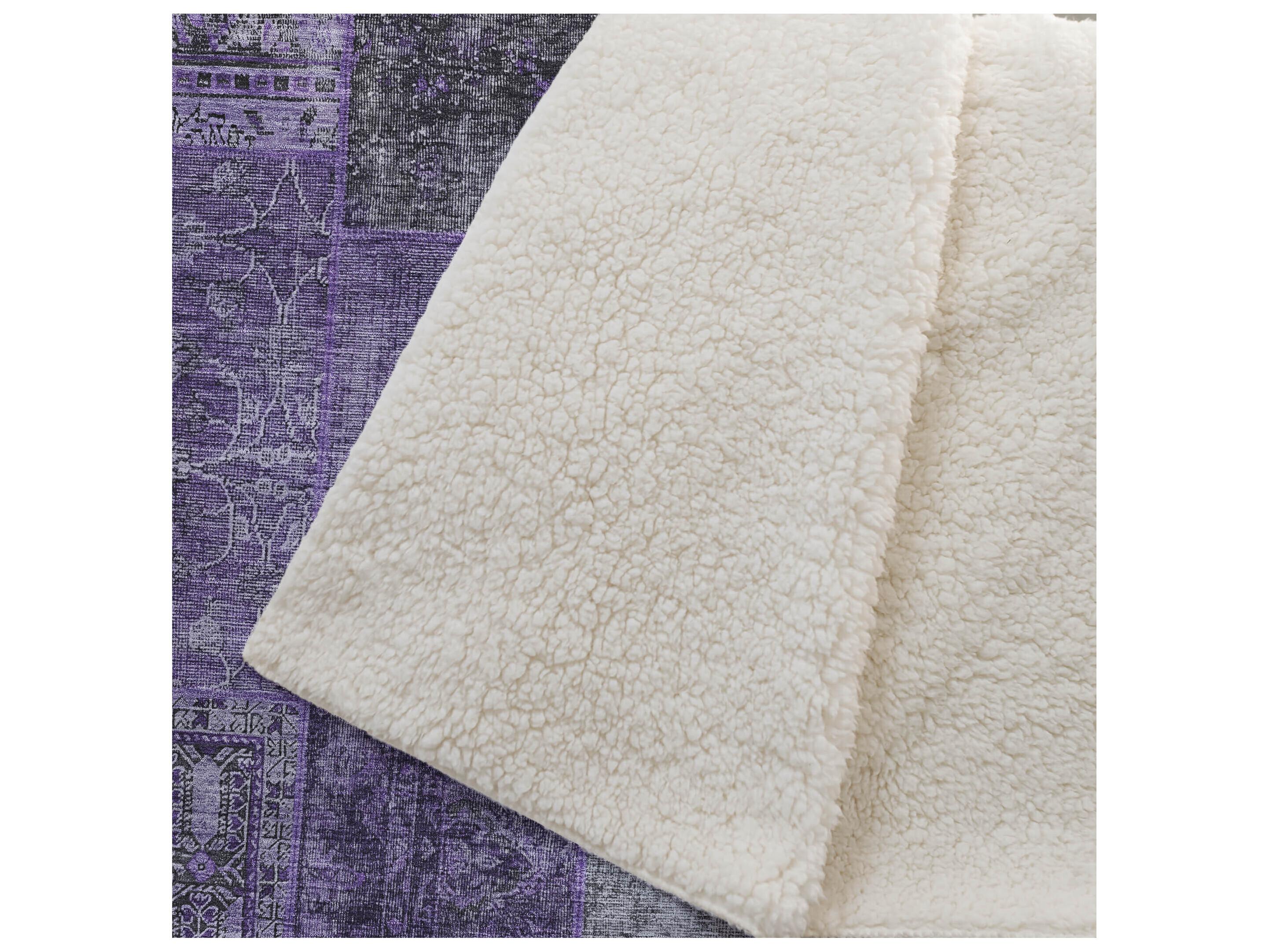 Dalyn Sherpa Purple Polyester Throw