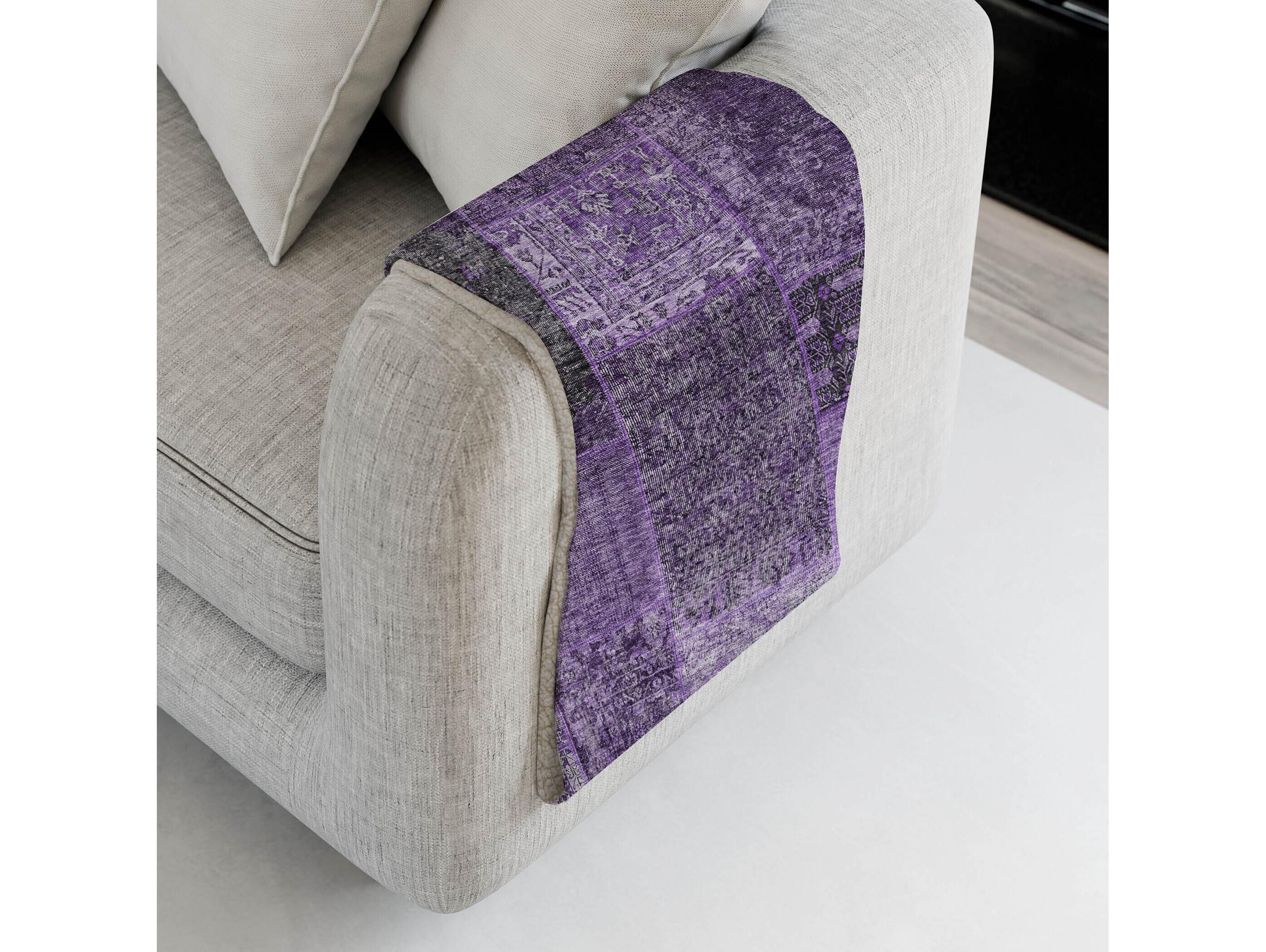 Dalyn Sherpa Purple Polyester Throw