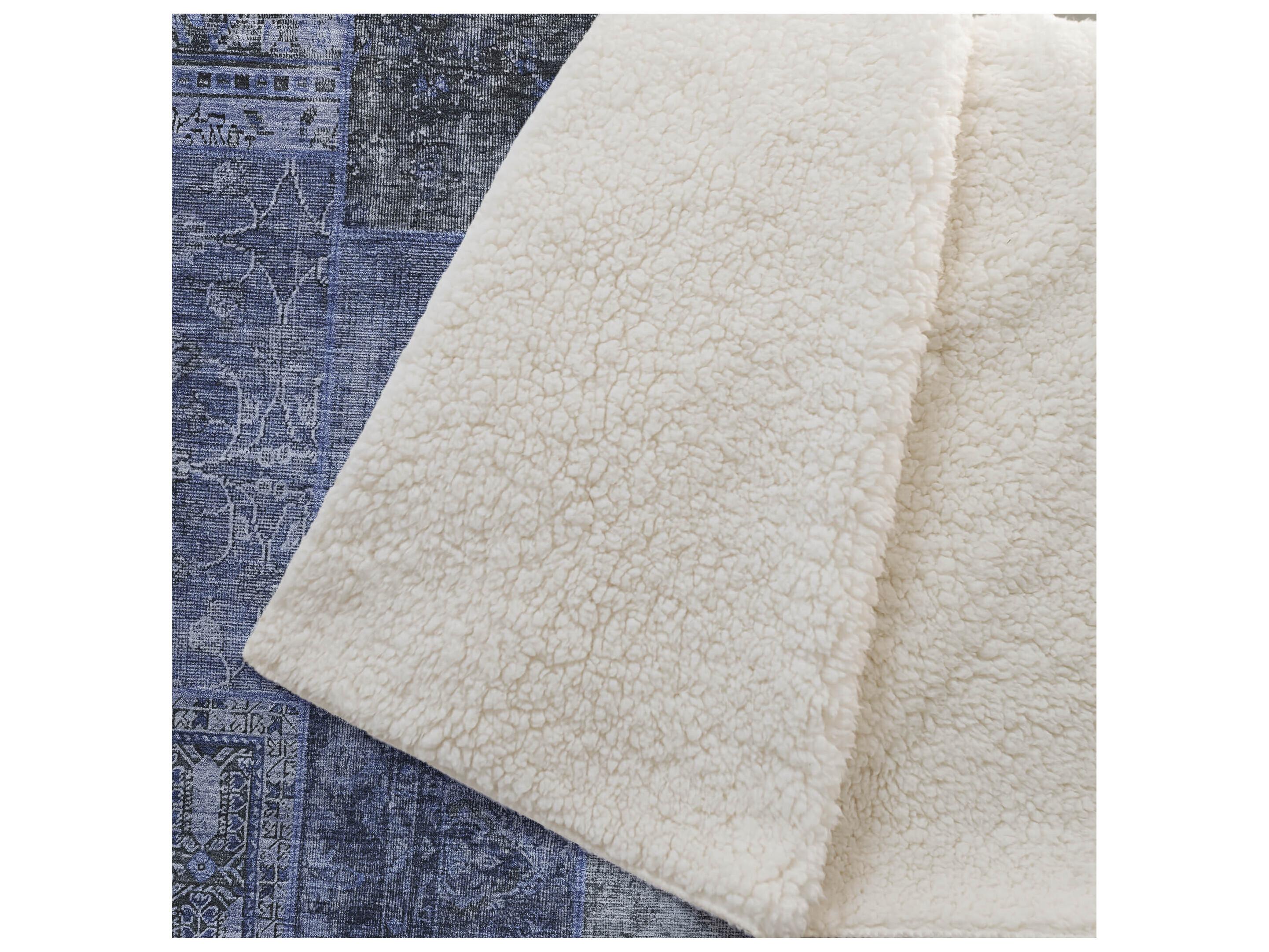 Dalyn Sherpa Blue Polyester Throw