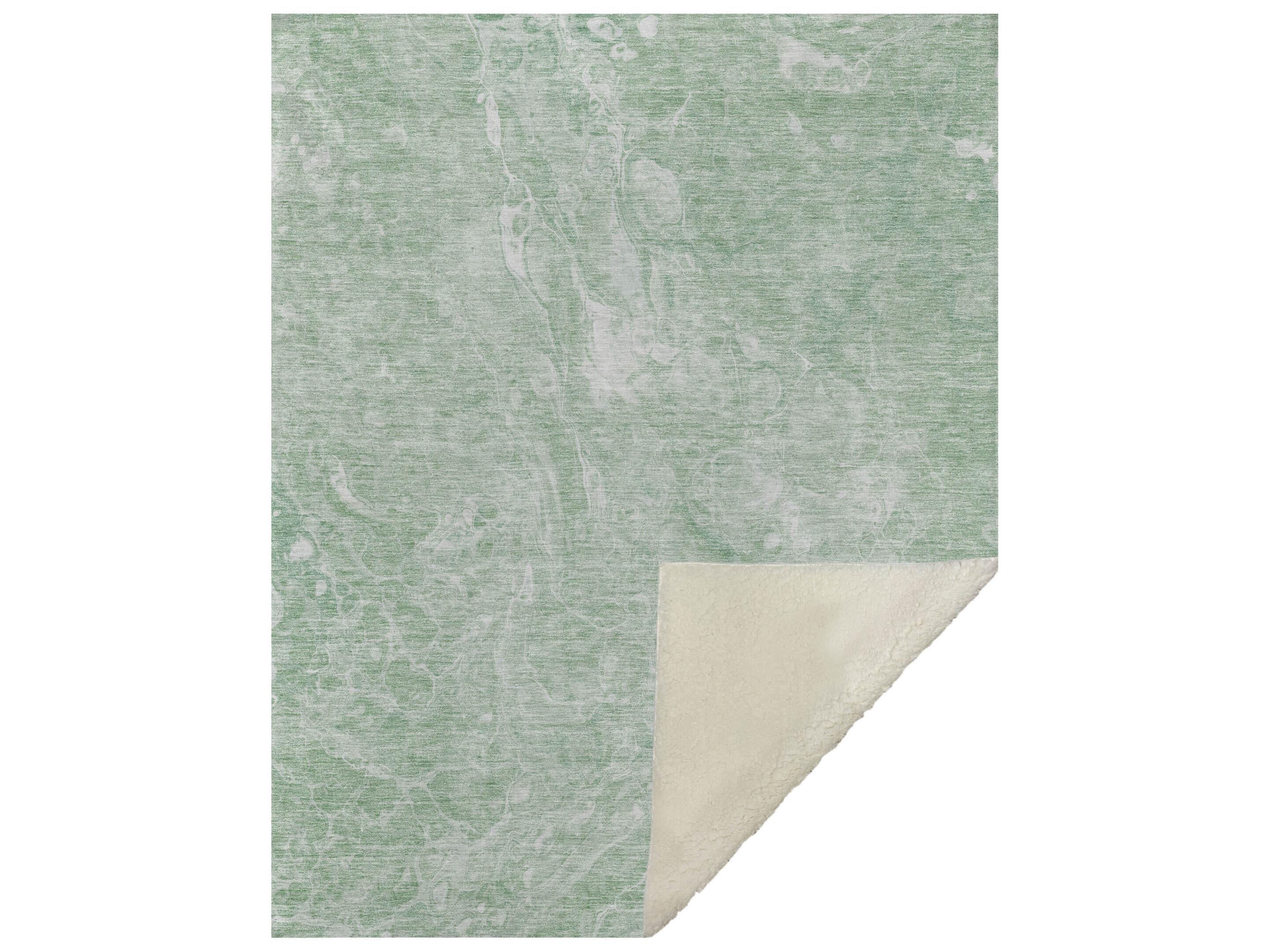 Dalyn Sherpa Green Polyester Throw