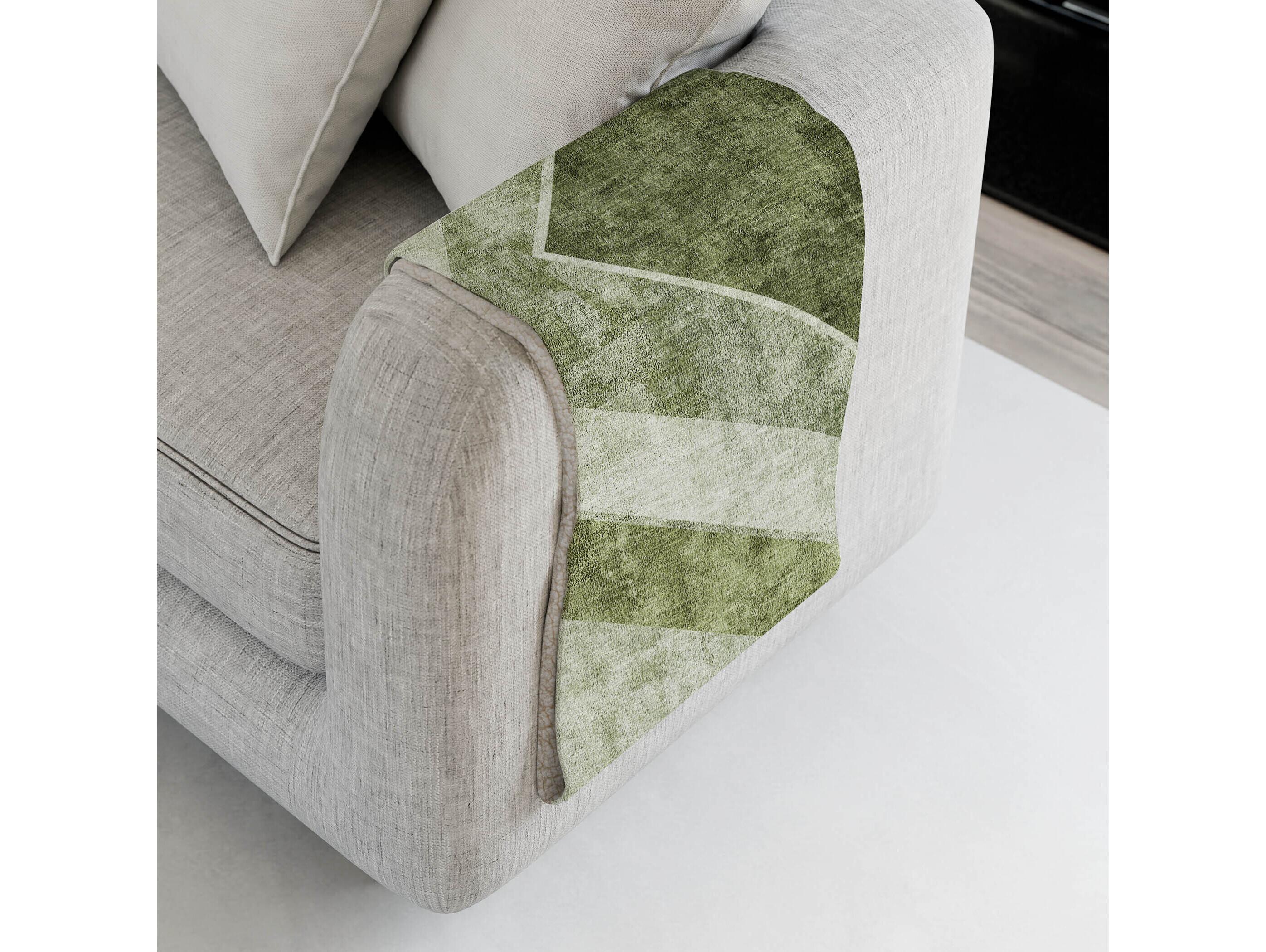 Dalyn Sherpa Green Polyester Throw