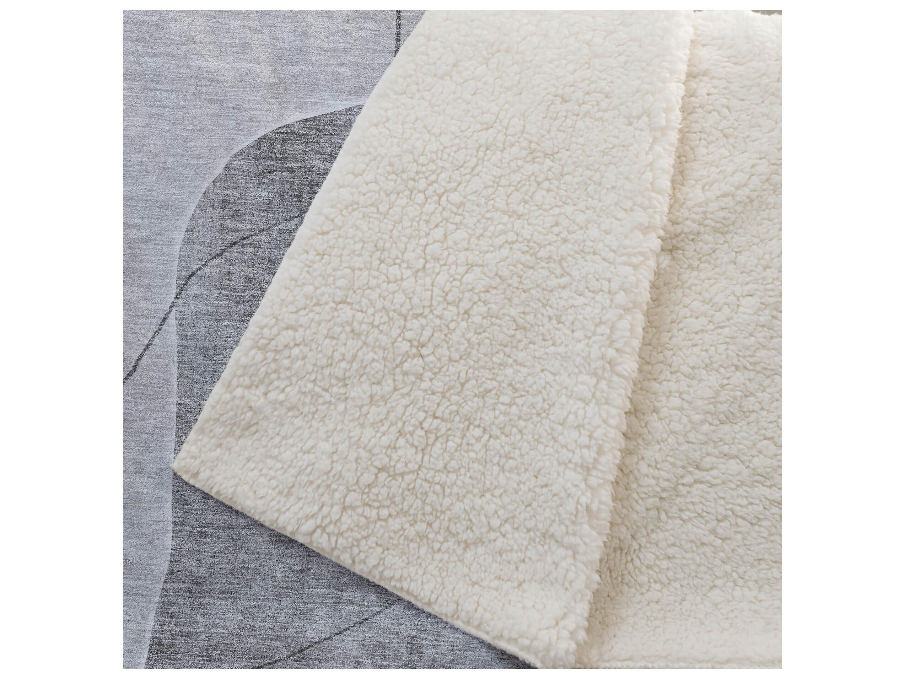 Dalyn Sherpa Gray Polyester Throw