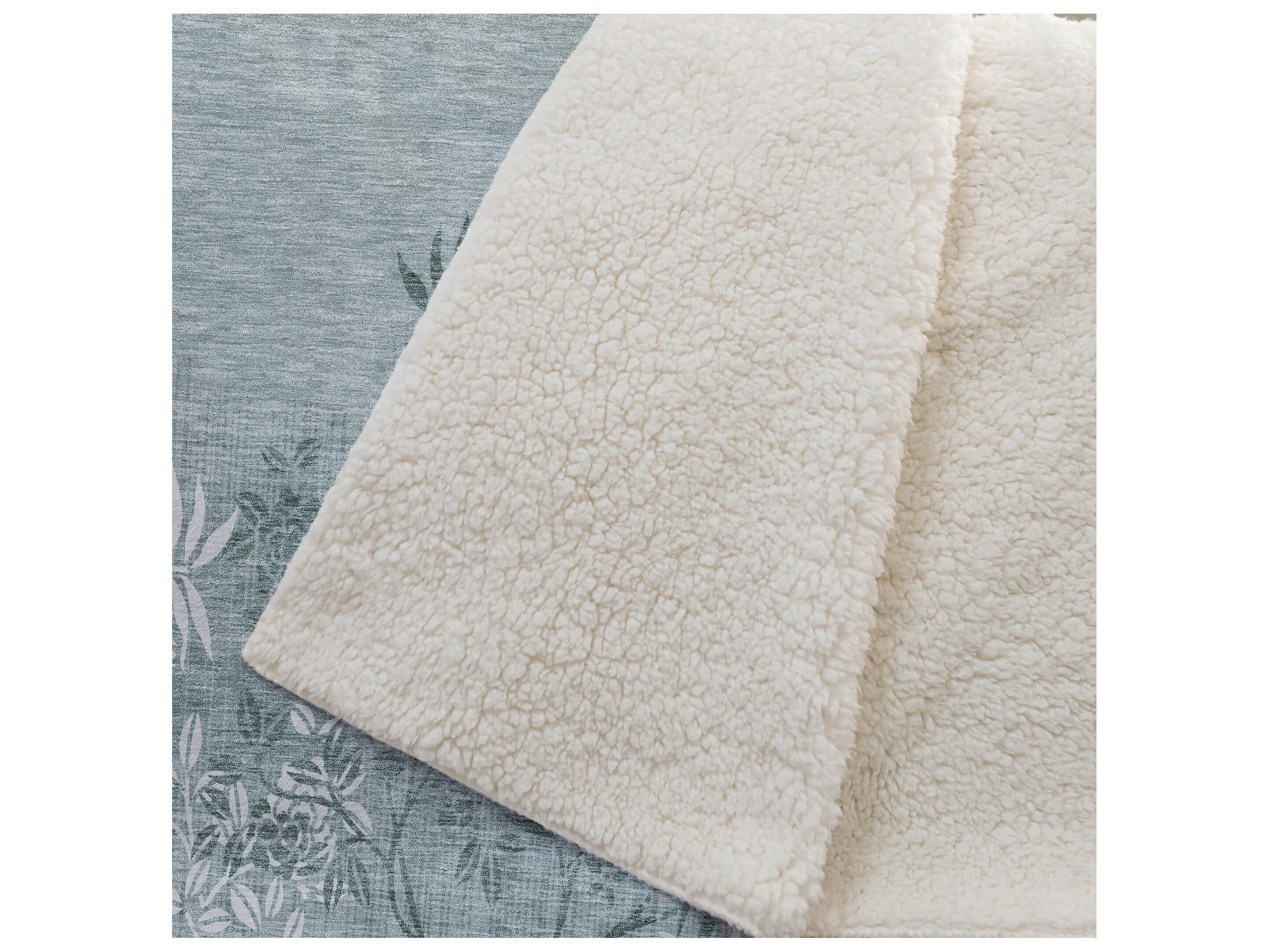 Dalyn Sherpa Green Polyester Throw