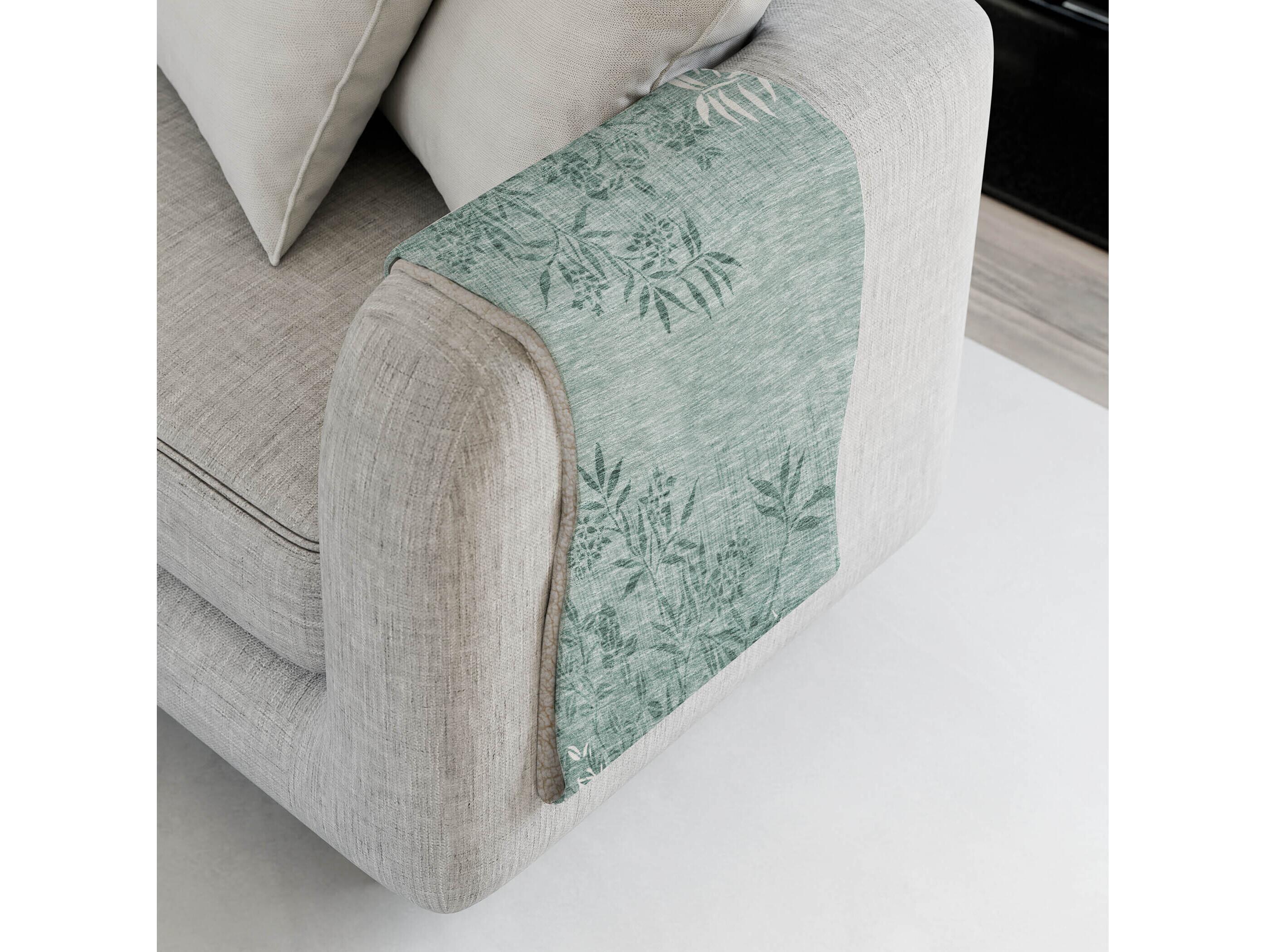 Dalyn Sherpa Green Polyester Throw