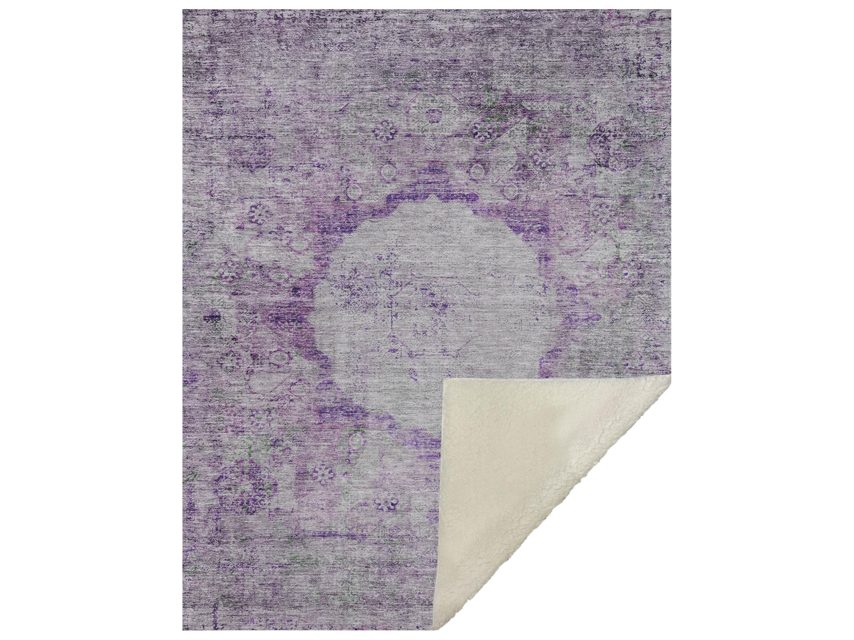 Dalyn Sherpa Purple Polyester Throw
