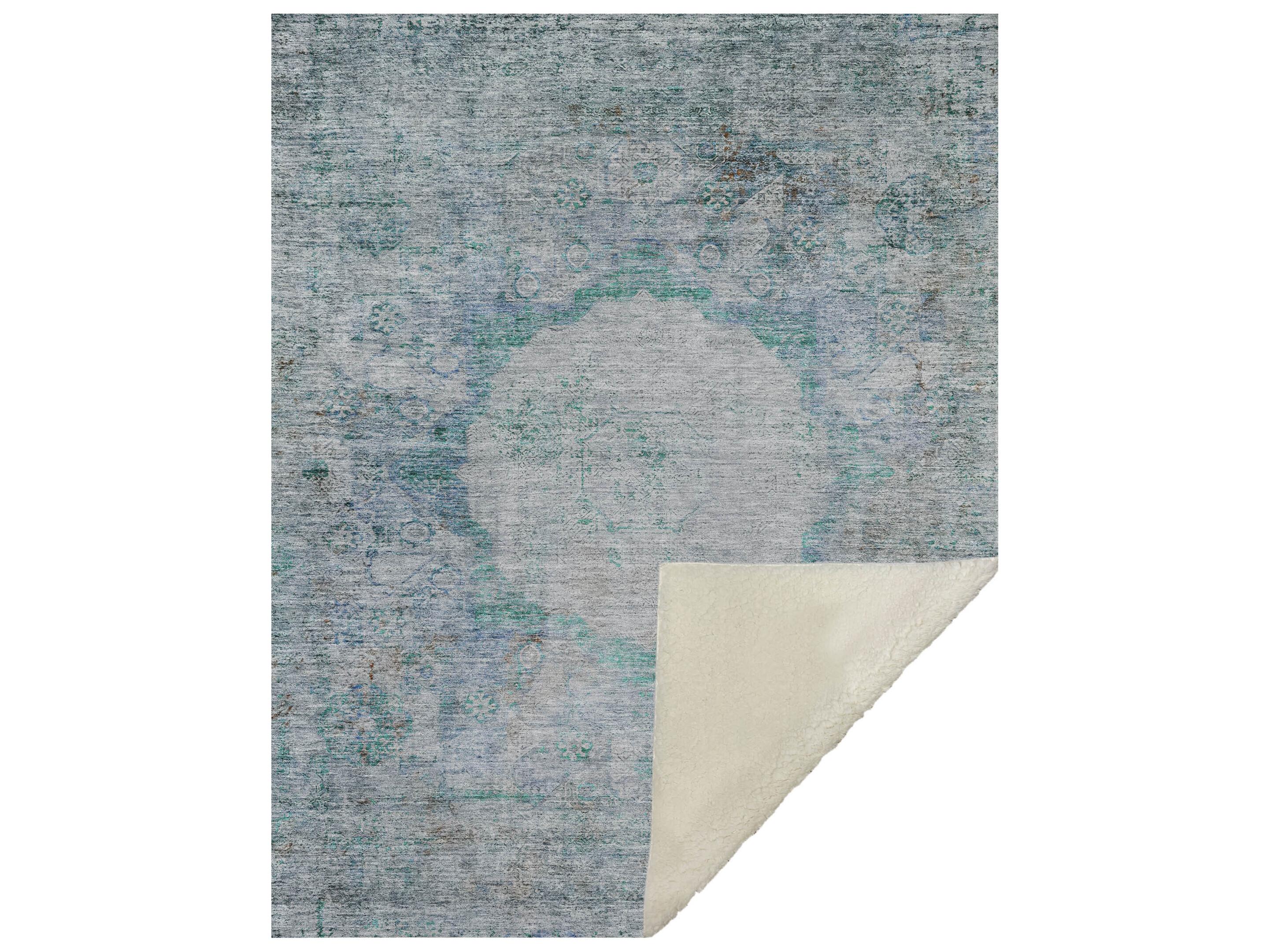Dalyn Sherpa Teal Polyester Throw