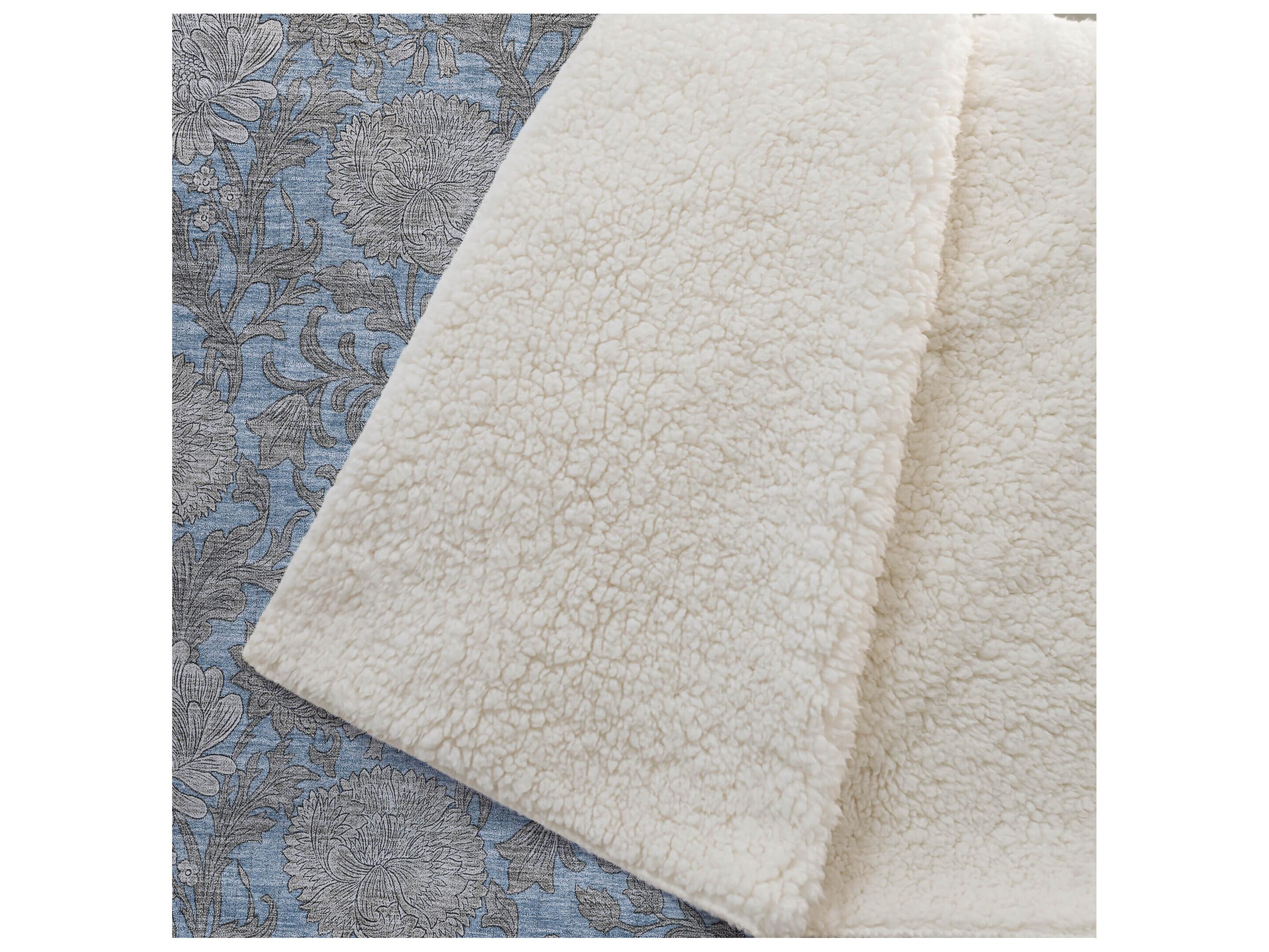 Dalyn Sherpa Blue Polyester Throw