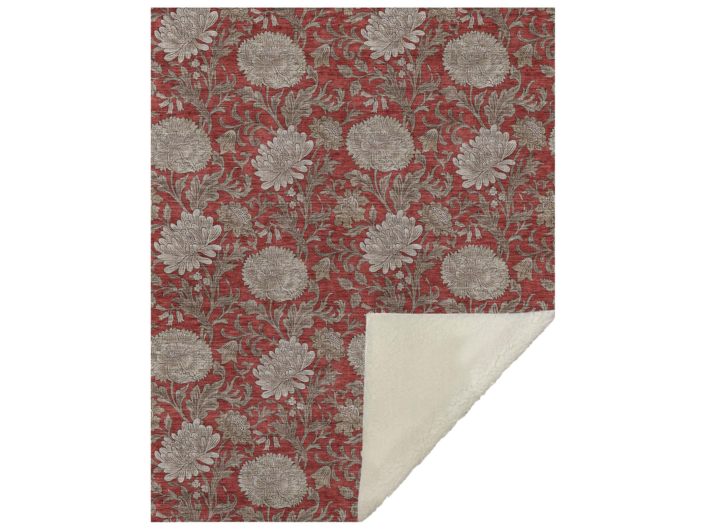 Dalyn Sherpa Red Polyester Throw