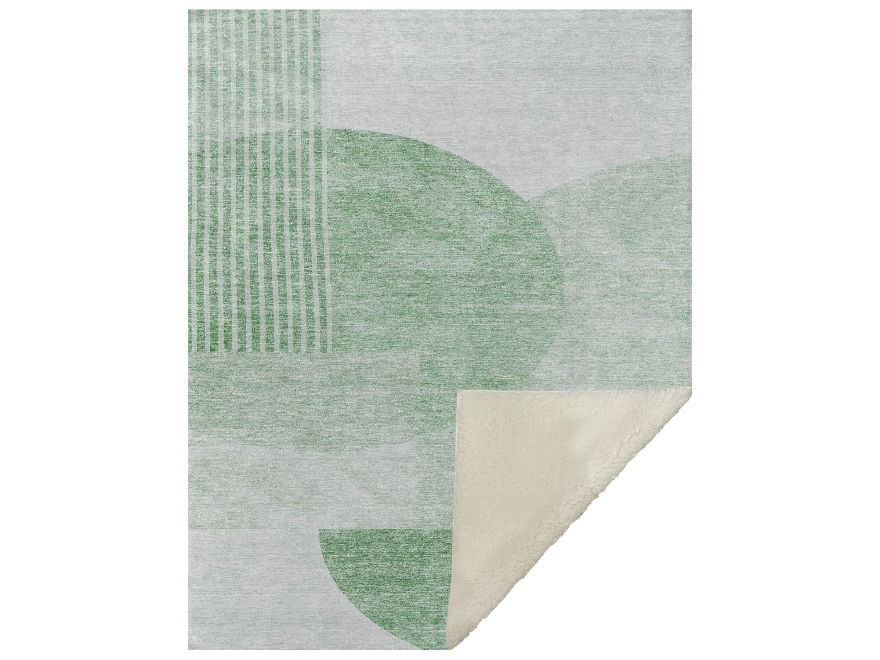 Dalyn Sherpa Green Polyester Throw