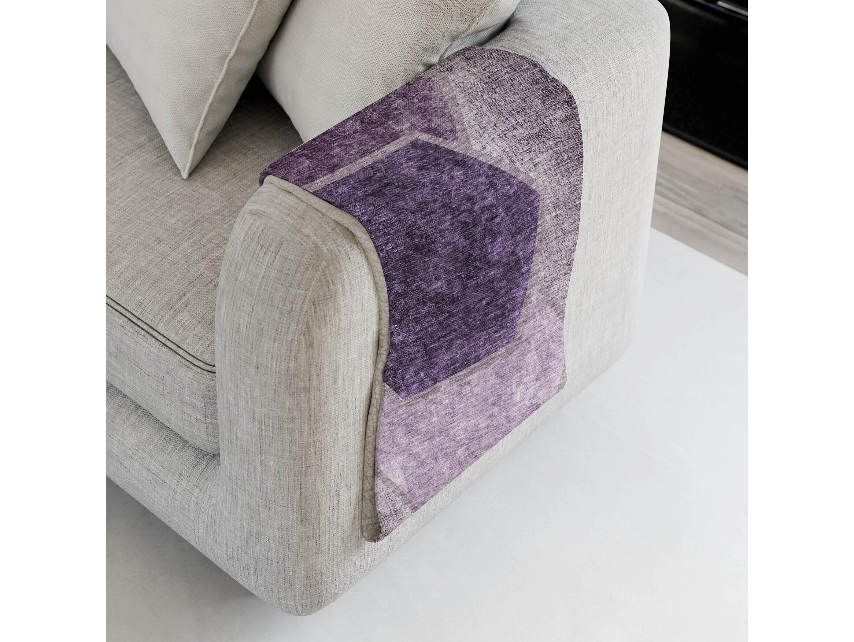 Dalyn Sherpa Purple Polyester Throw