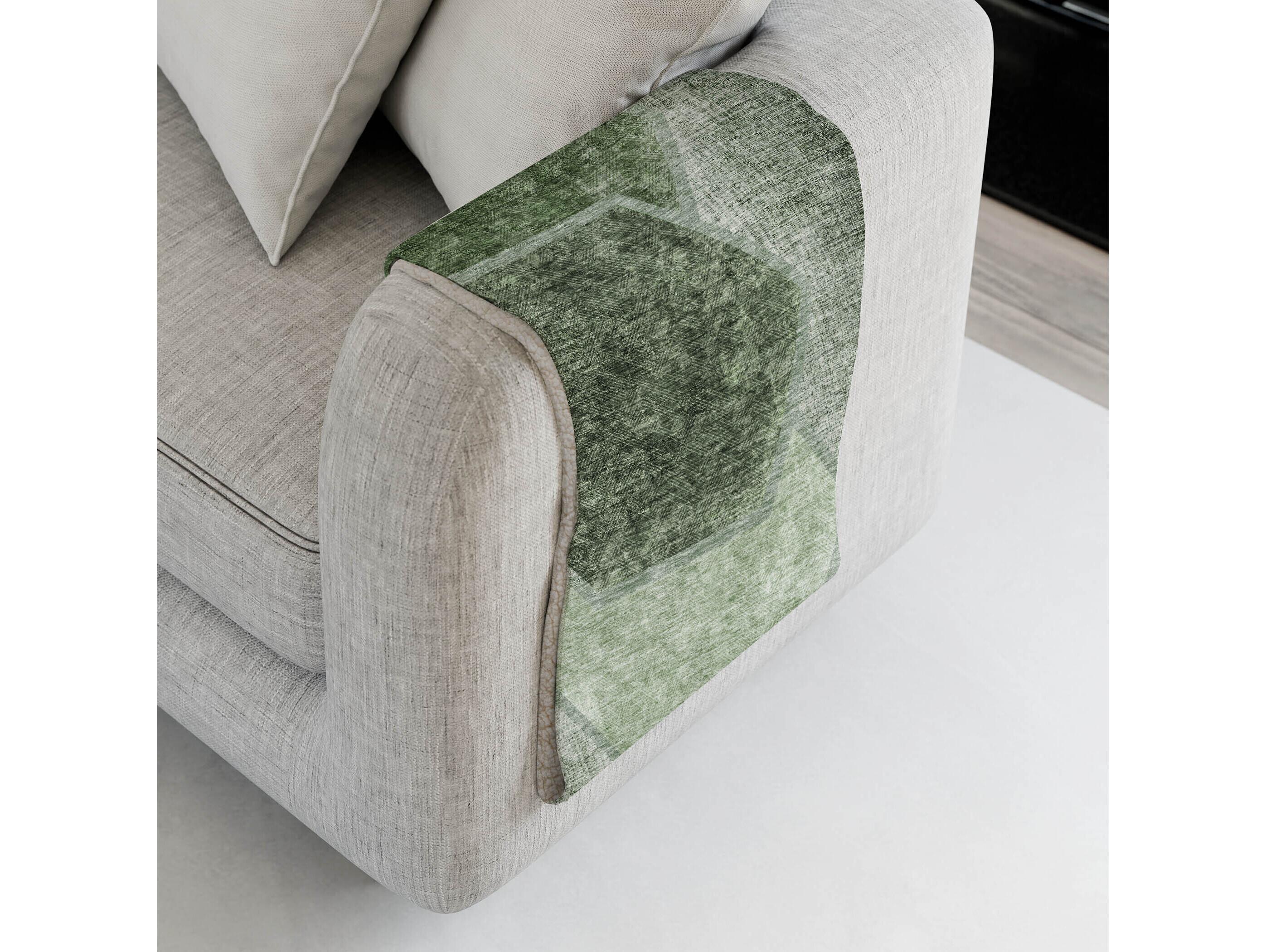 Dalyn Sherpa Green Polyester Throw