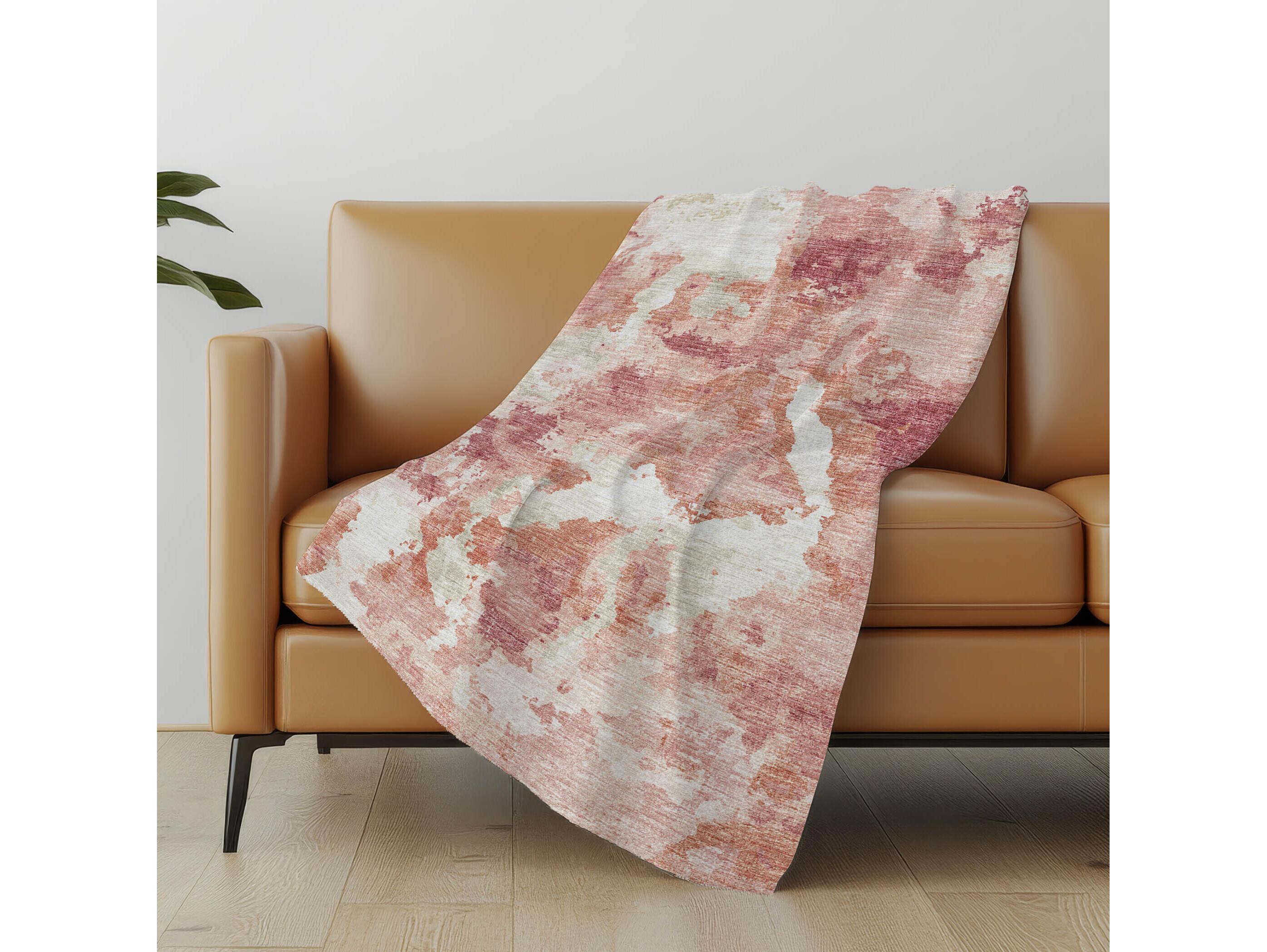 Dalyn Sherpa Pink Polyester Throw