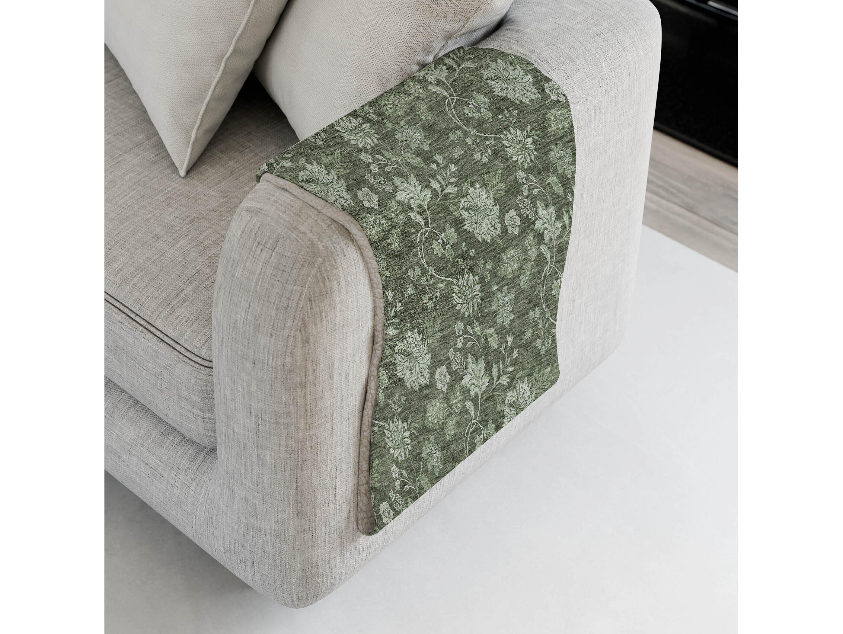 Dalyn Sherpa Green Polyester Throw