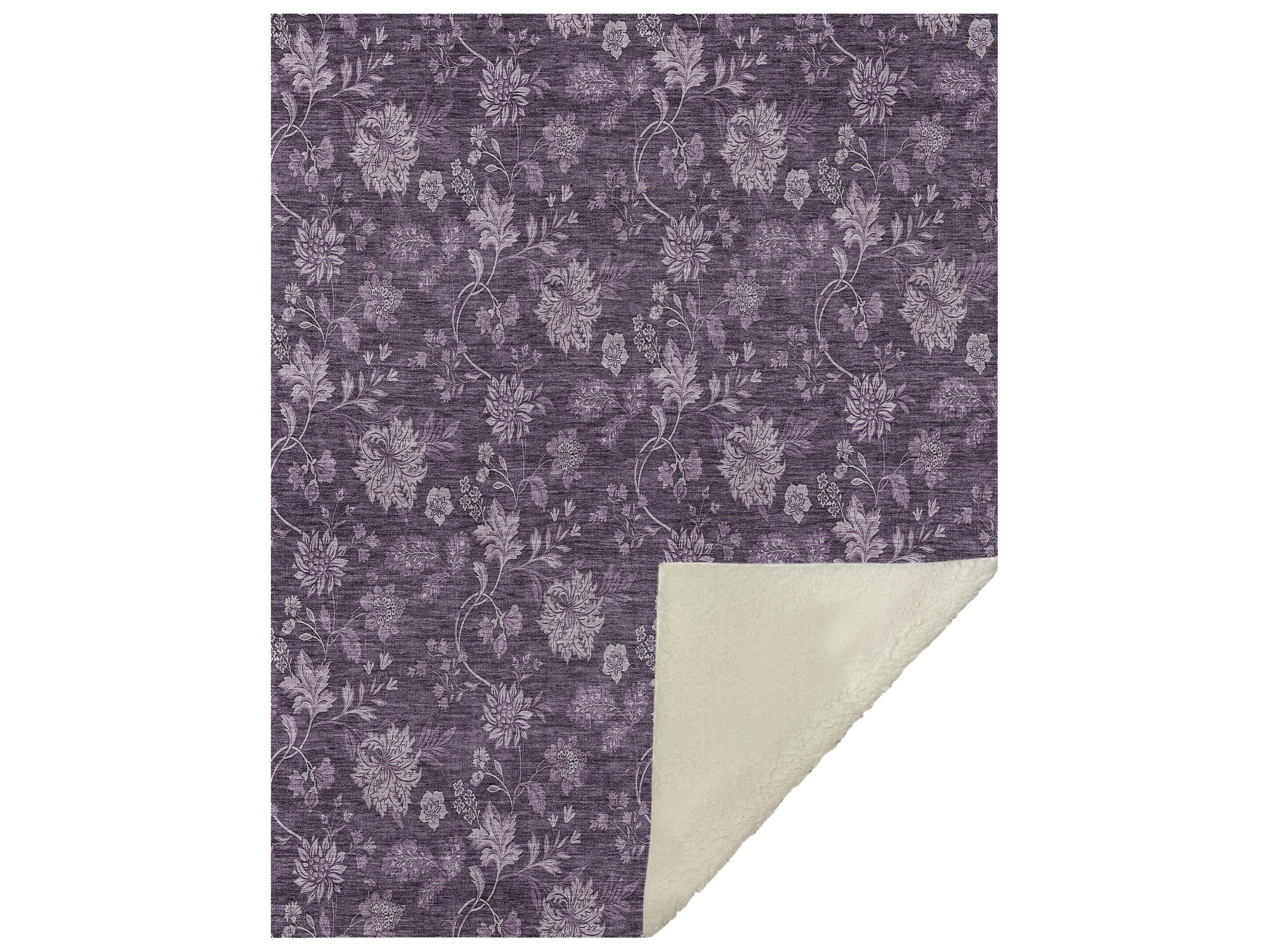Dalyn Sherpa Purple Polyester Throw