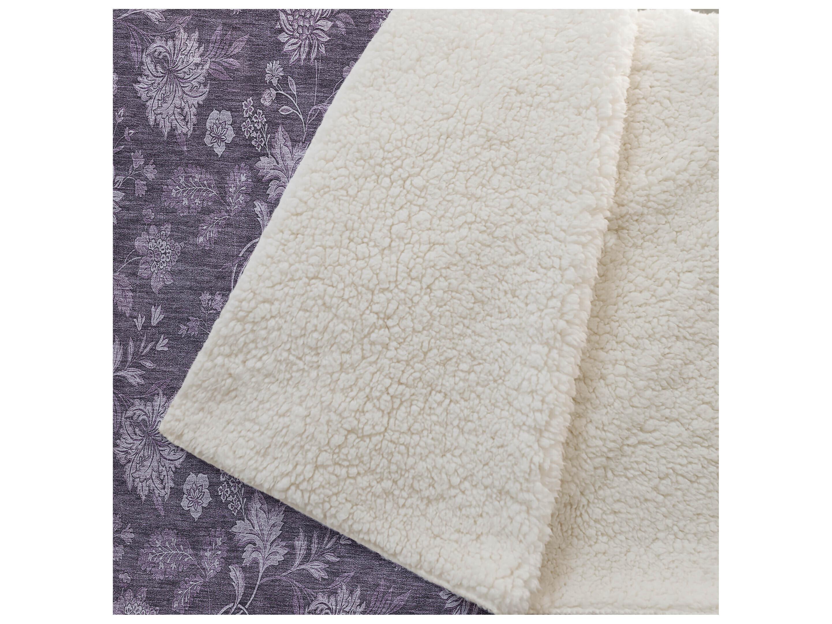 Dalyn Sherpa Purple Polyester Throw