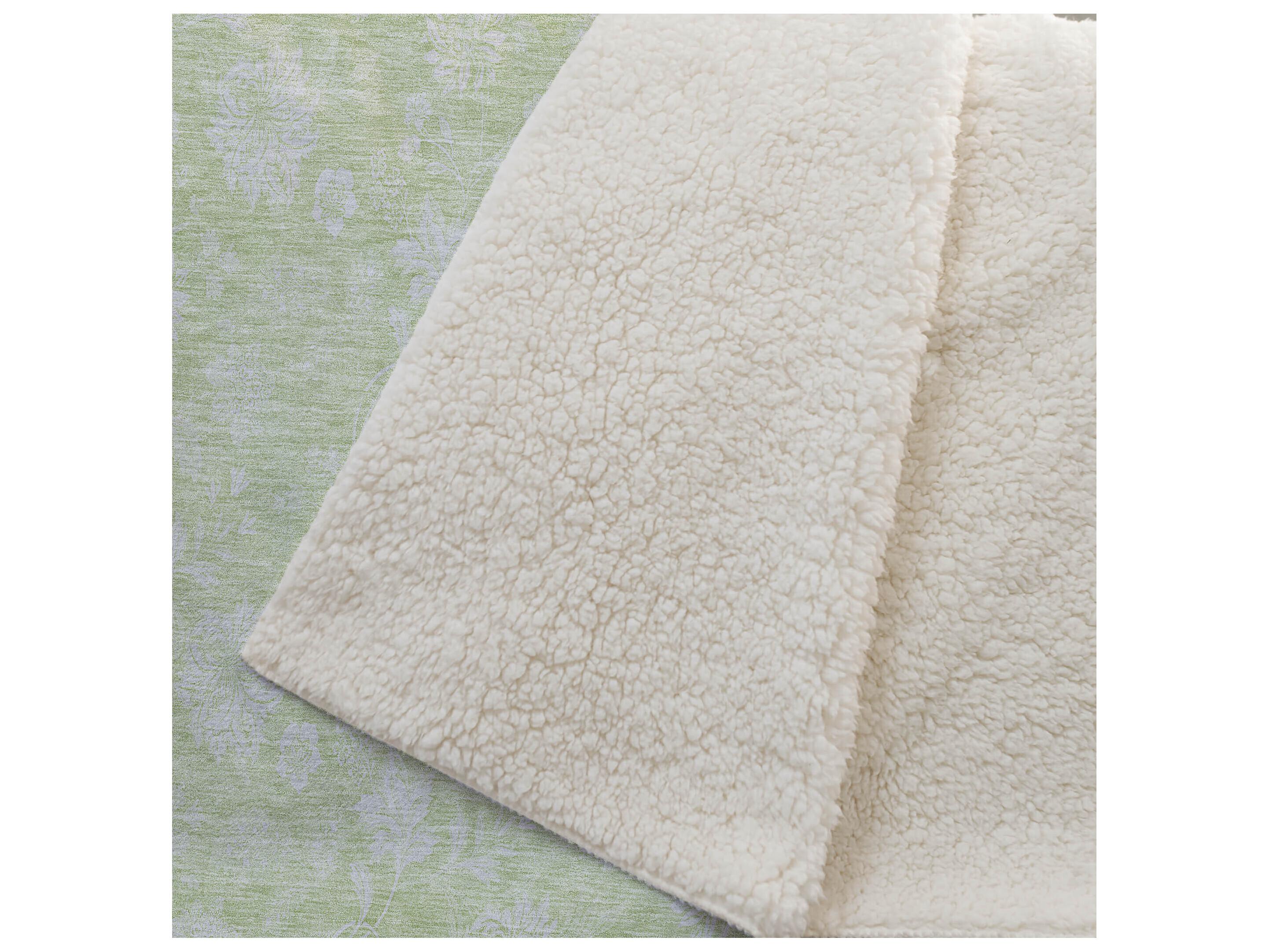 Dalyn Sherpa Green Polyester Throw