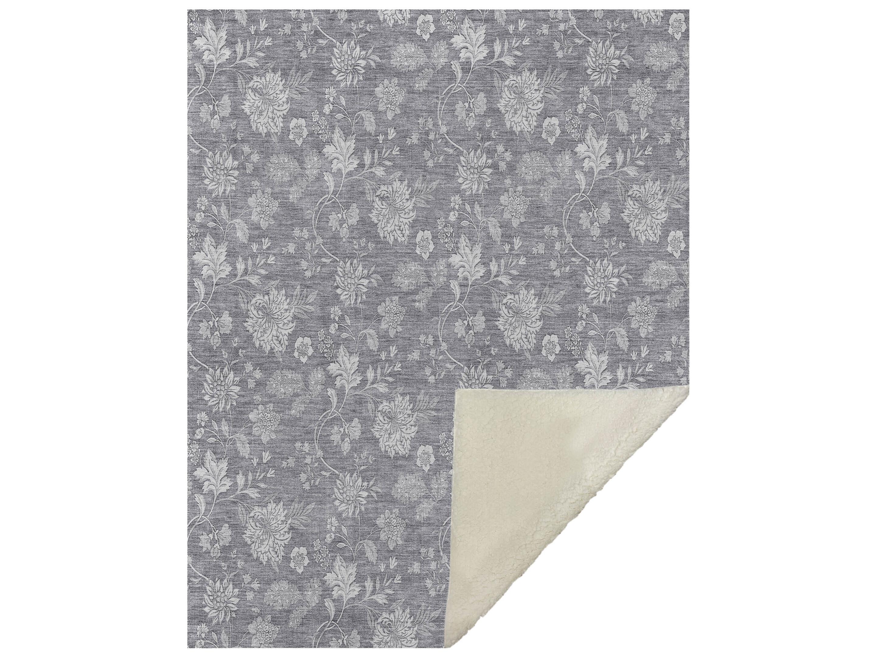 Dalyn Sherpa Gray Polyester Throw