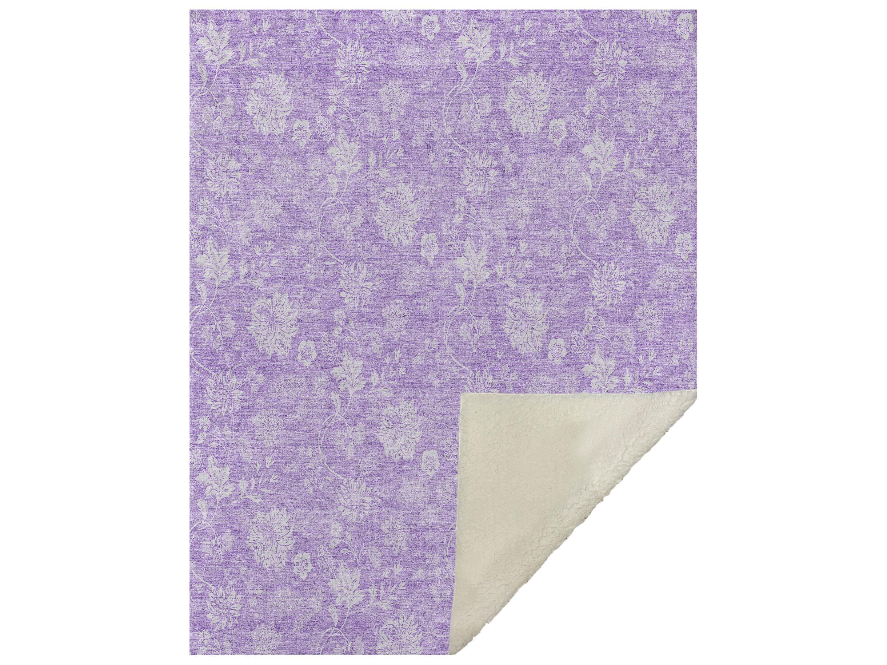 Dalyn Sherpa Purple Polyester Throw