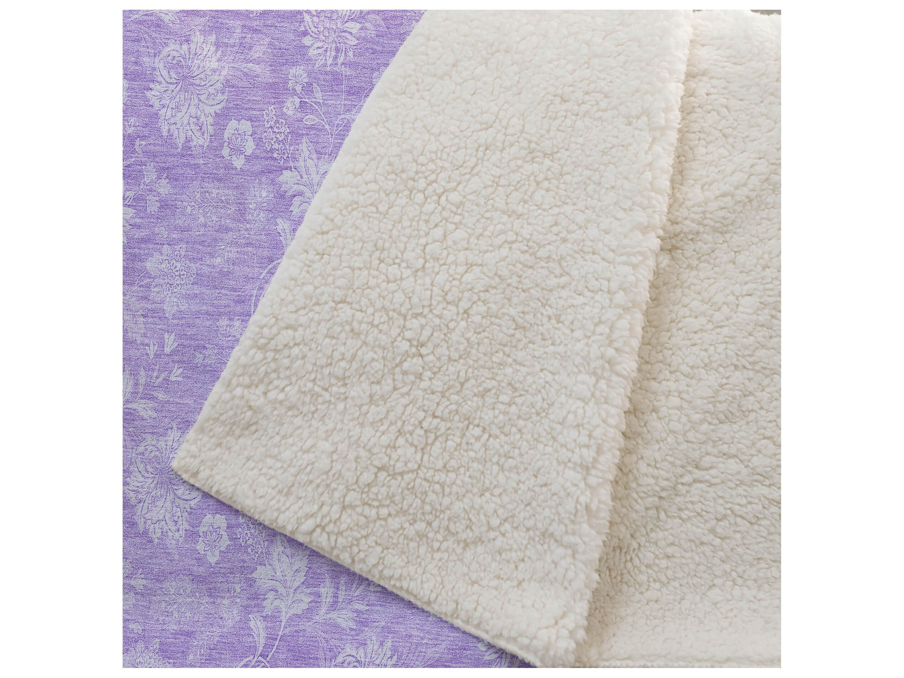 Dalyn Sherpa Purple Polyester Throw