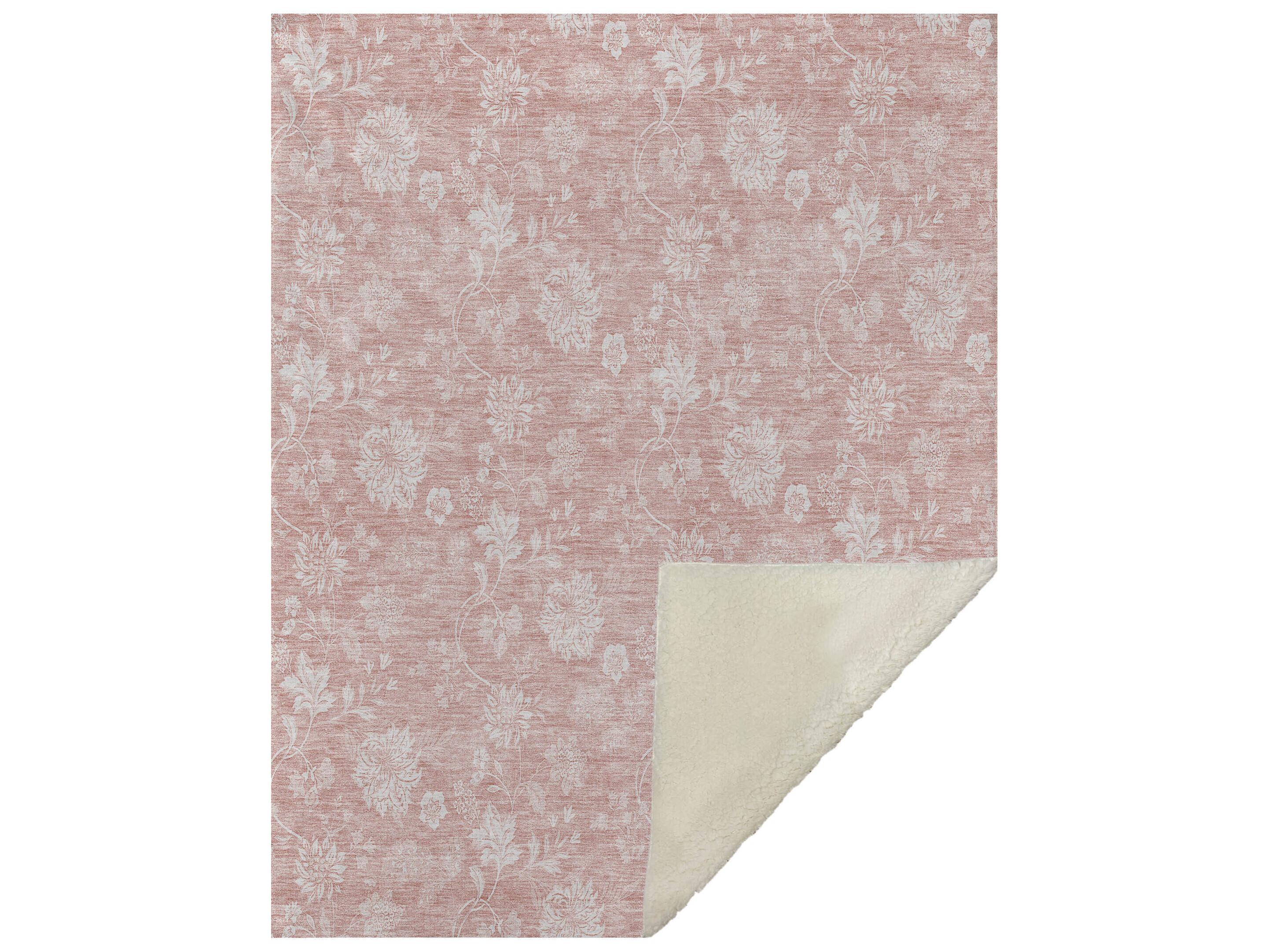 Dalyn Sherpa Pink Polyester Throw