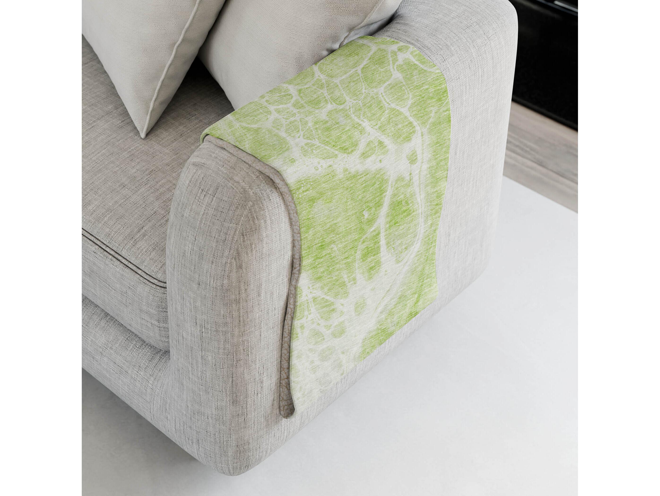 Dalyn Sherpa Green Polyester Throw