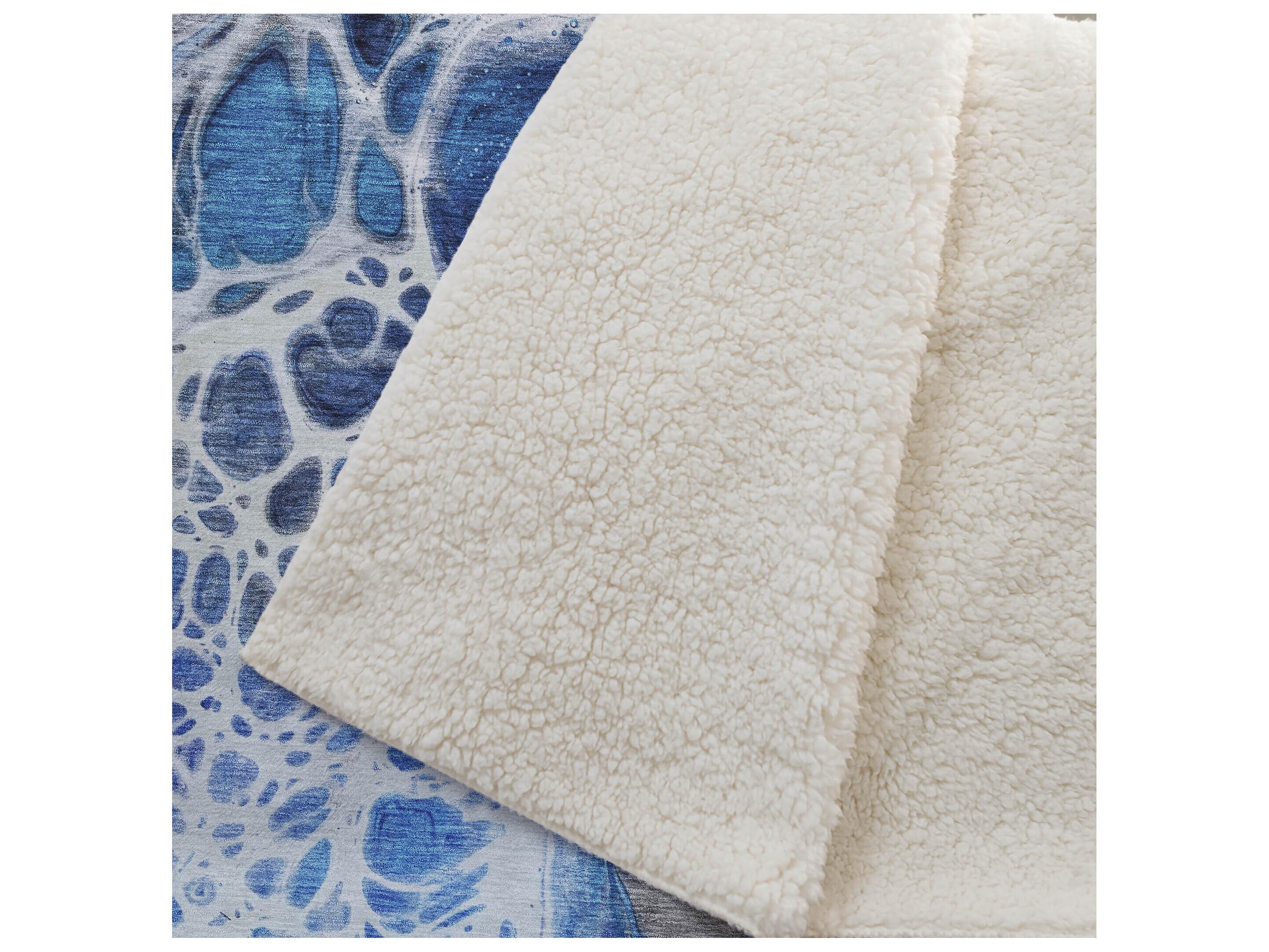 Dalyn Sherpa Blue Polyester Throw