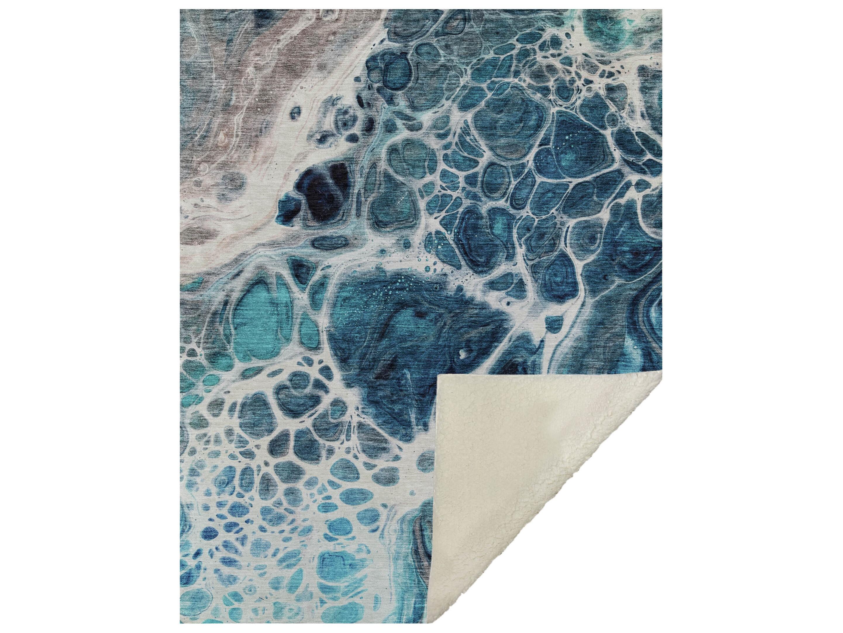 Dalyn Sherpa Teal Polyester Throw