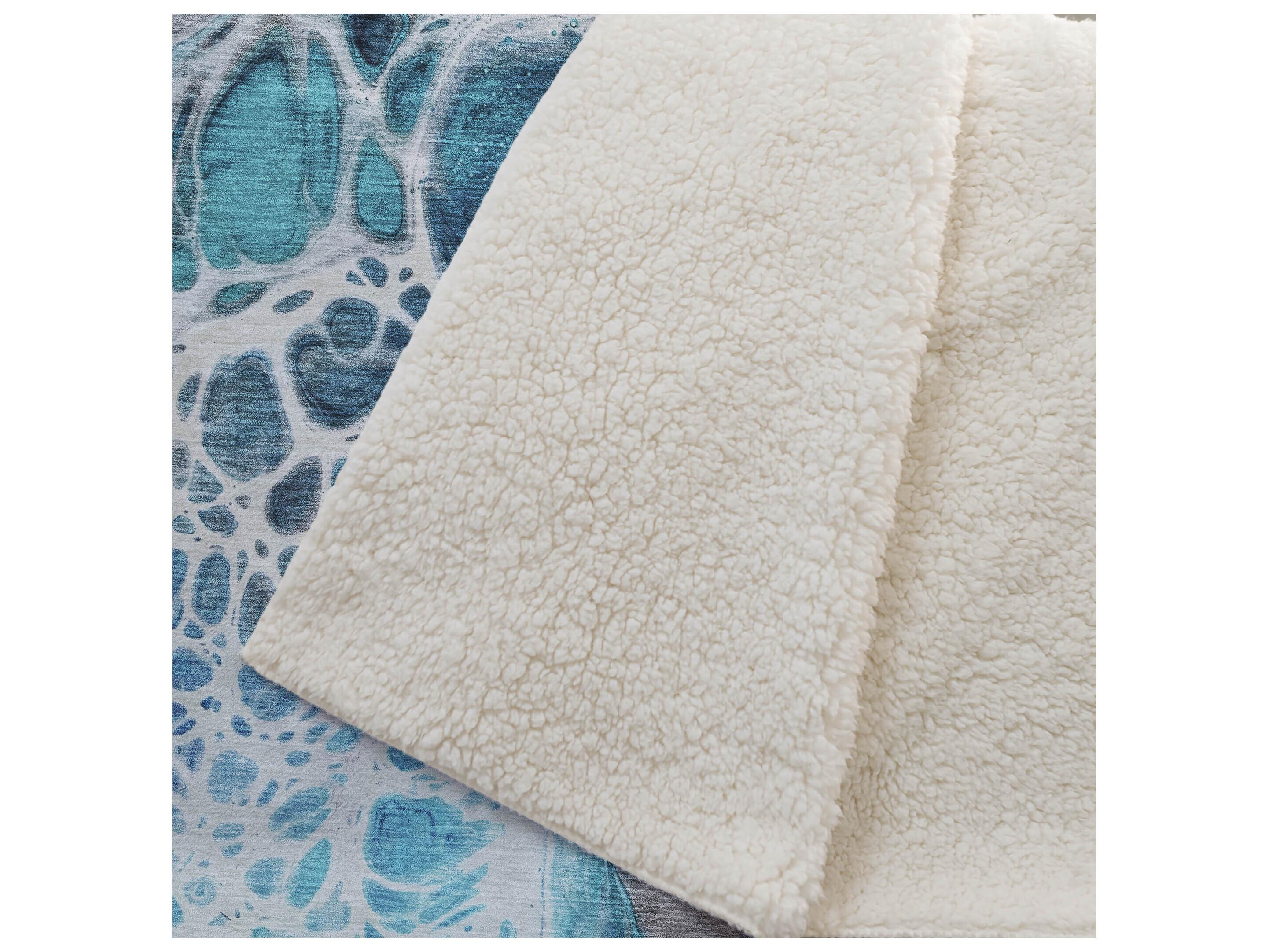 Dalyn Sherpa Teal Polyester Throw