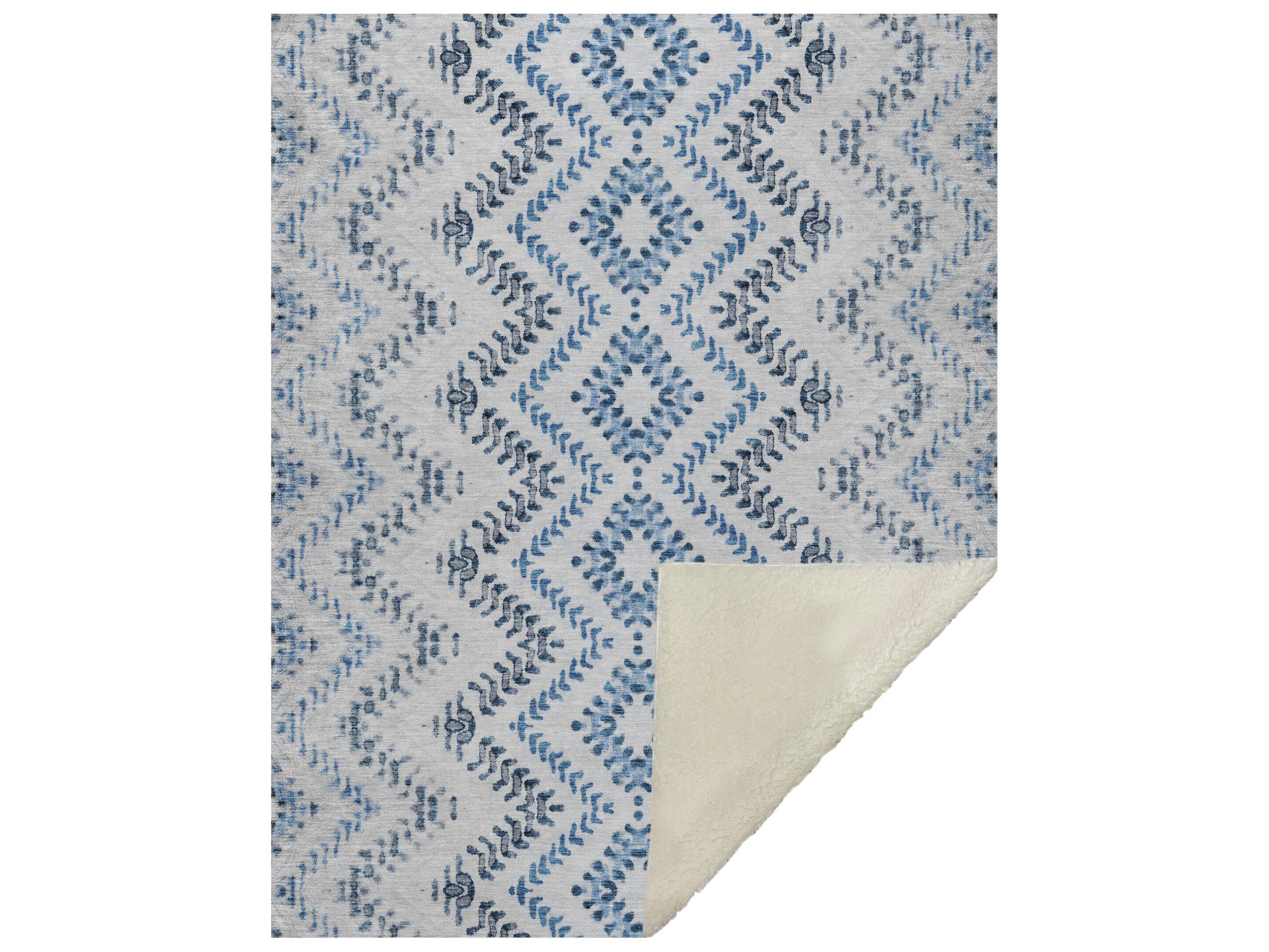 Dalyn Sherpa Blue Polyester Throw