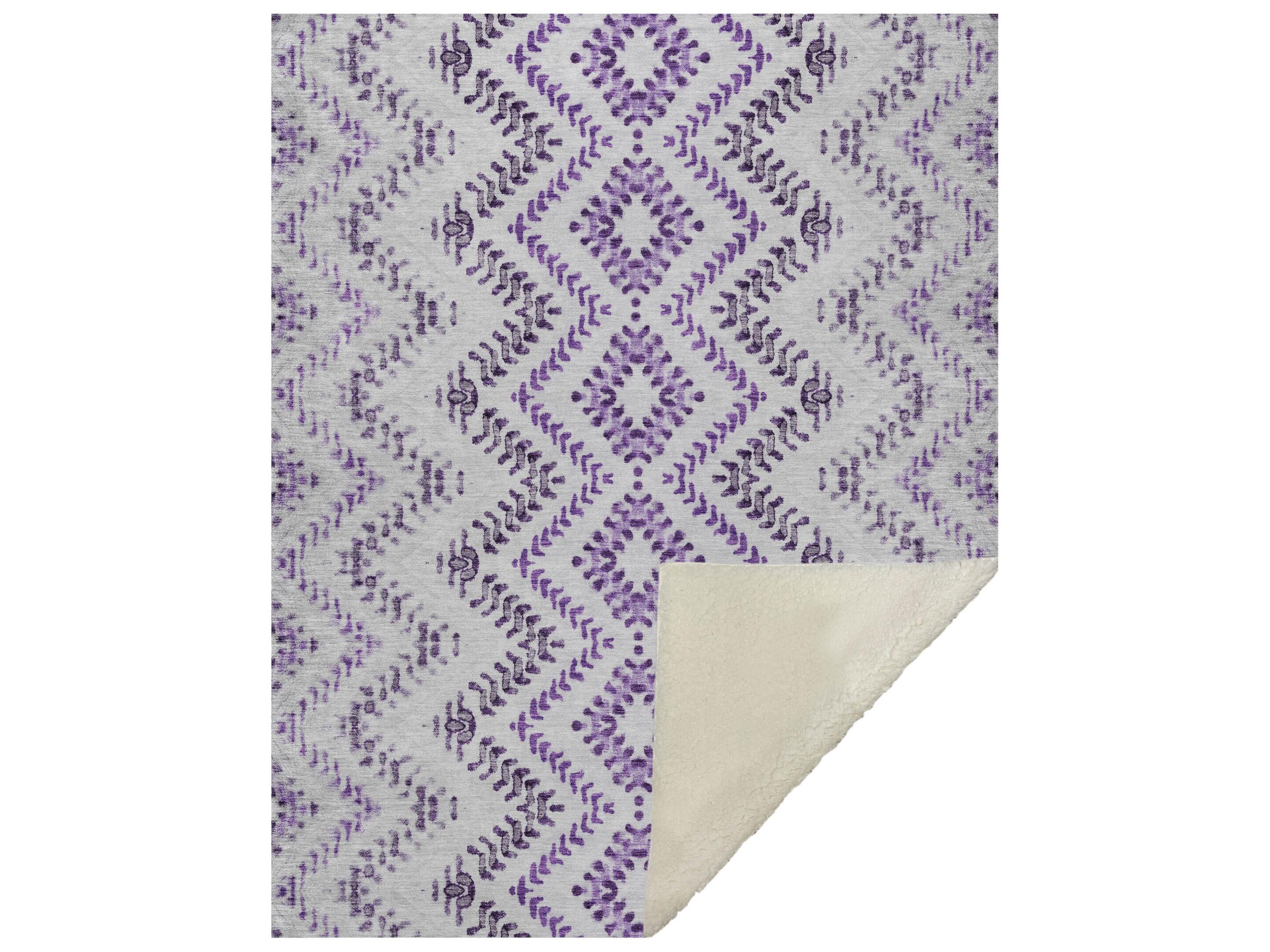 Dalyn Sherpa Purple Polyester Throw