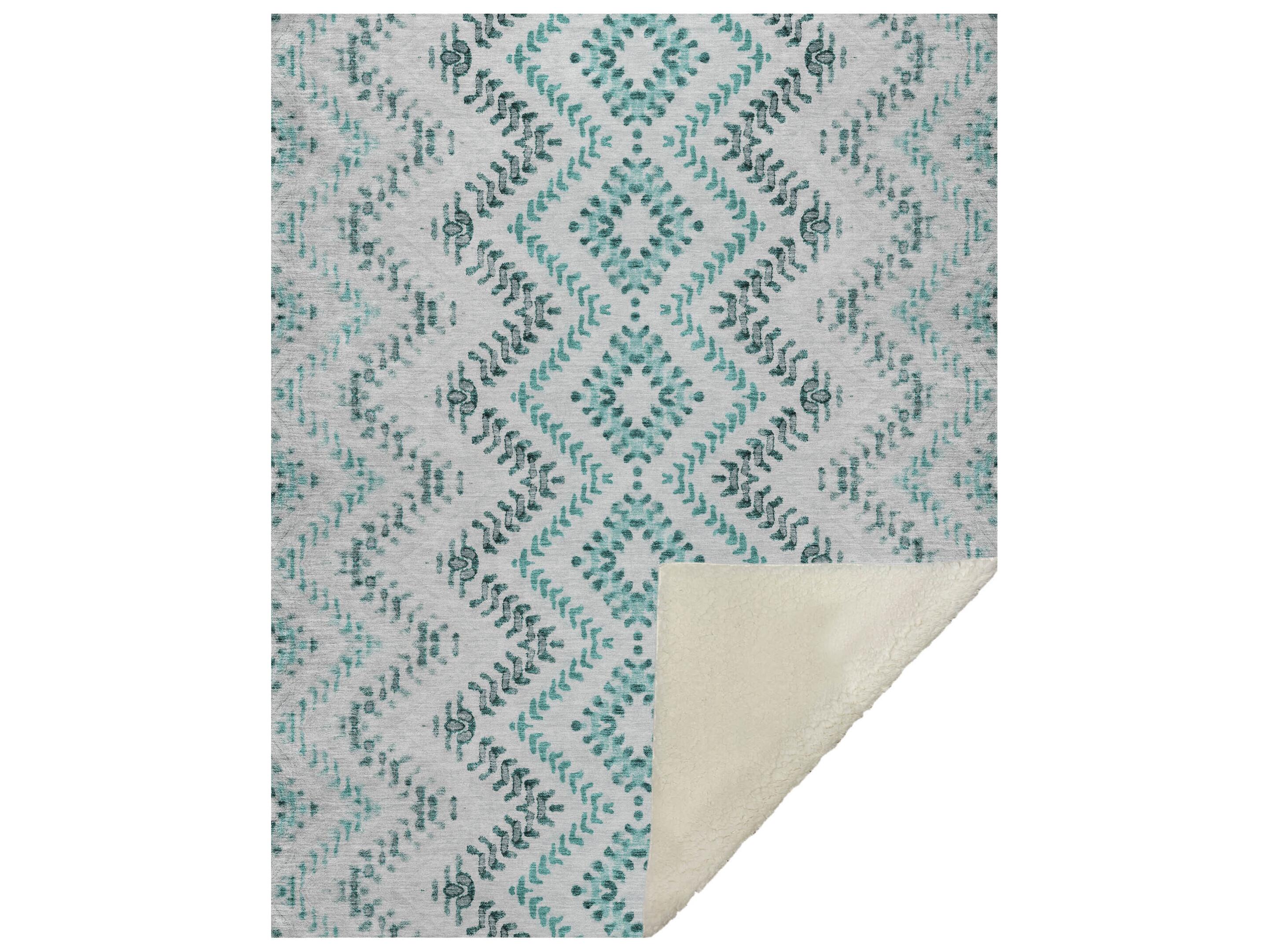 Dalyn Sherpa Teal Polyester Throw