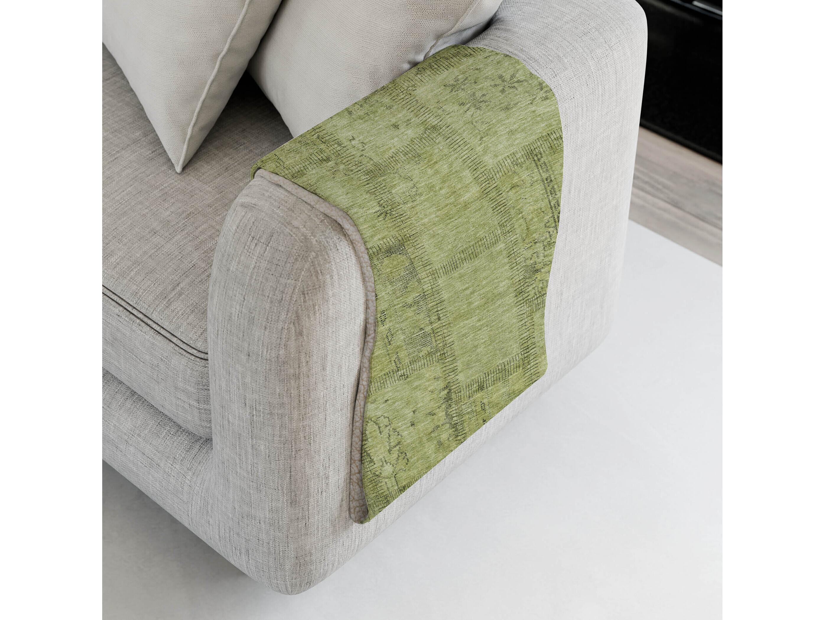 Dalyn Sherpa Green Polyester Throw