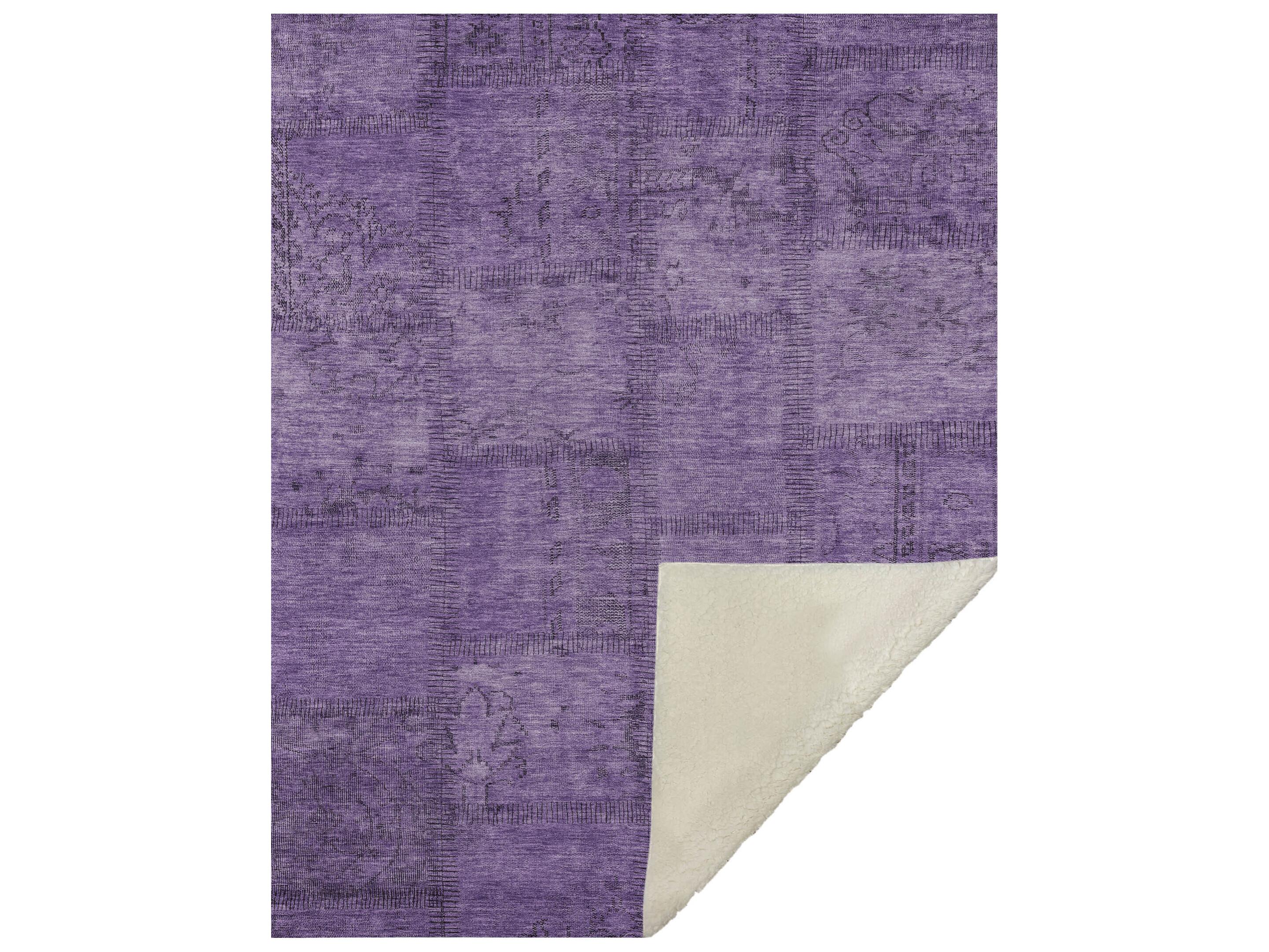 Dalyn Sherpa Purple Polyester Throw