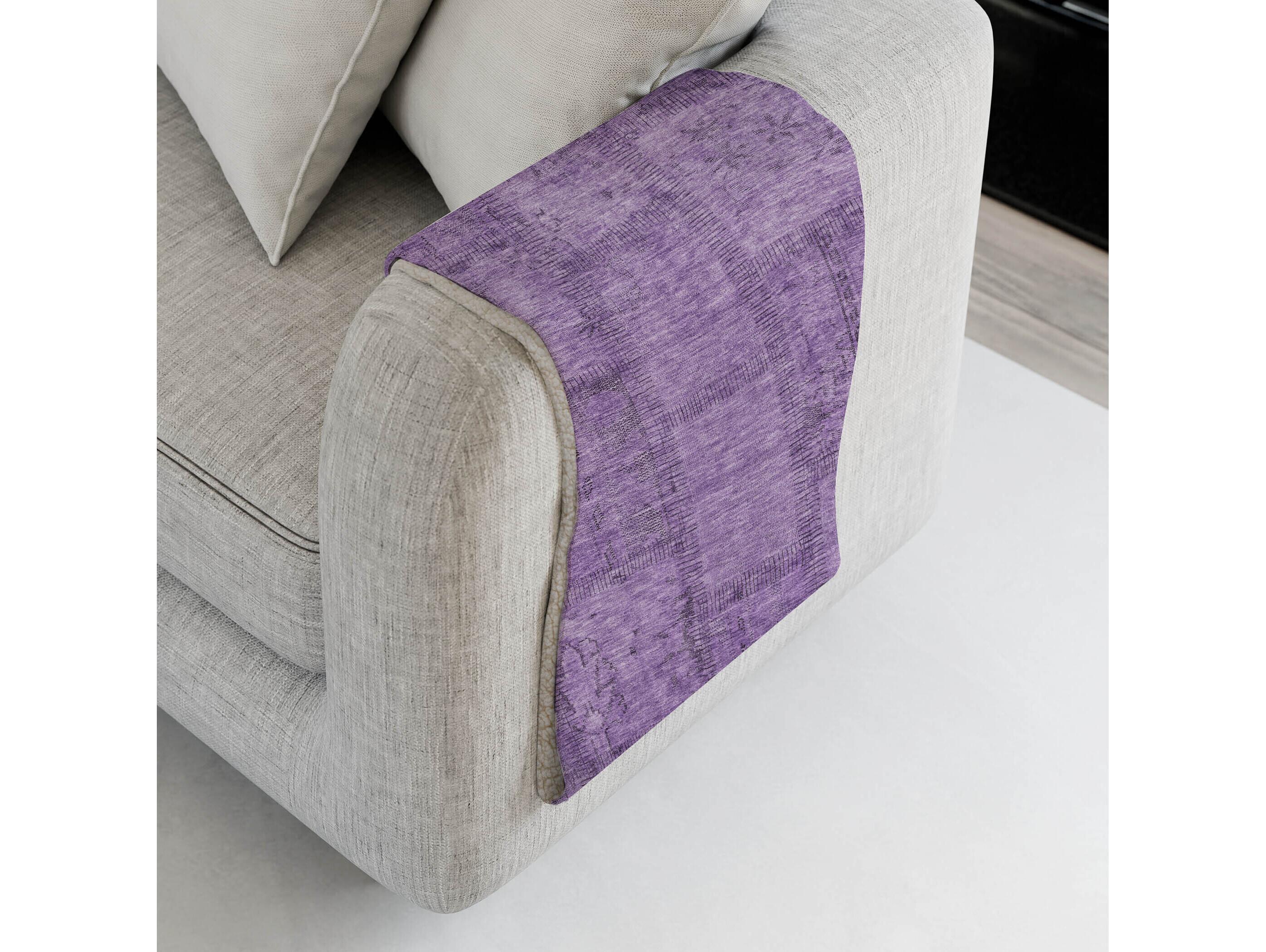 Dalyn Sherpa Purple Polyester Throw