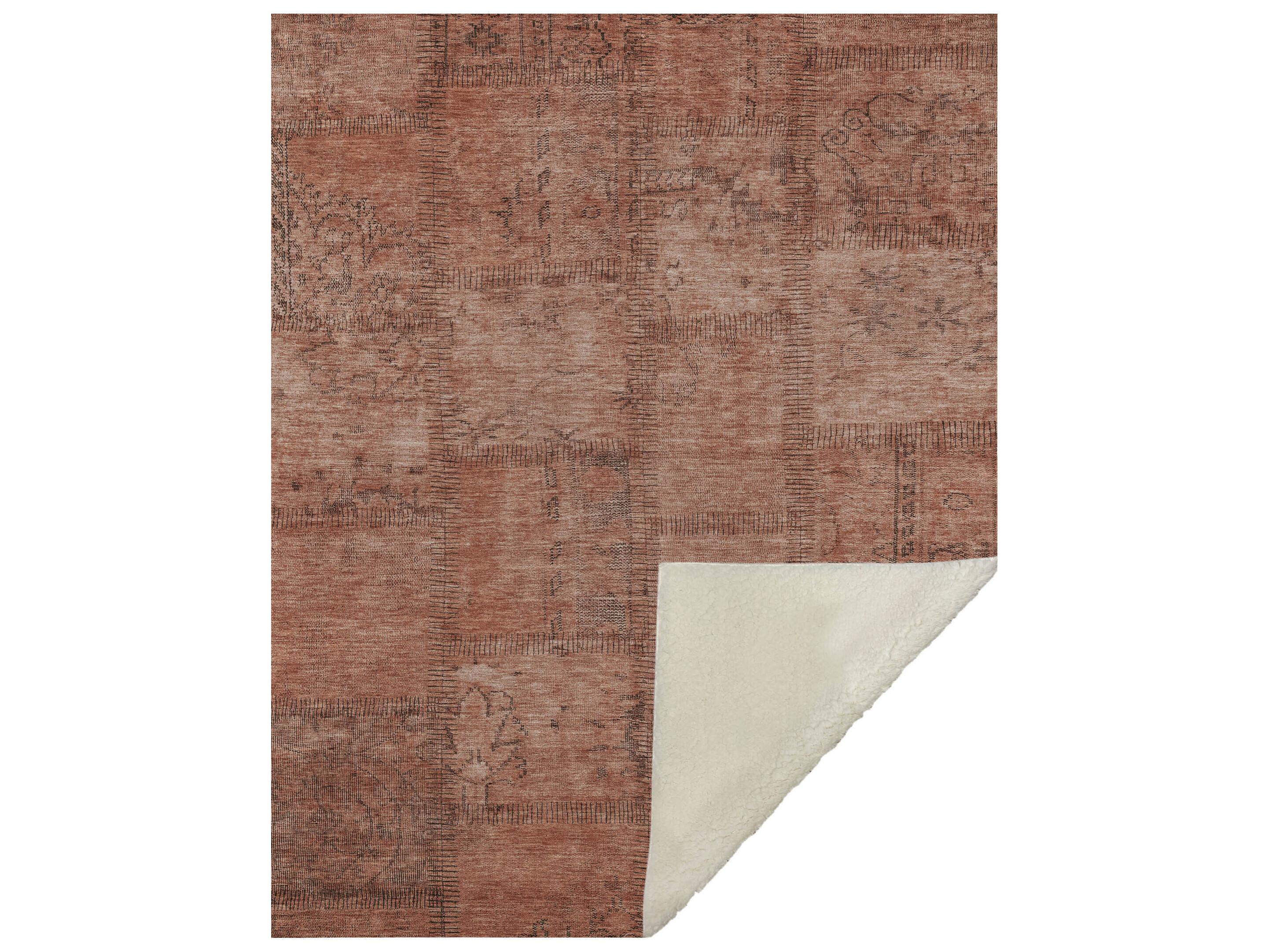 Dalyn Sherpa Orange Polyester Throw