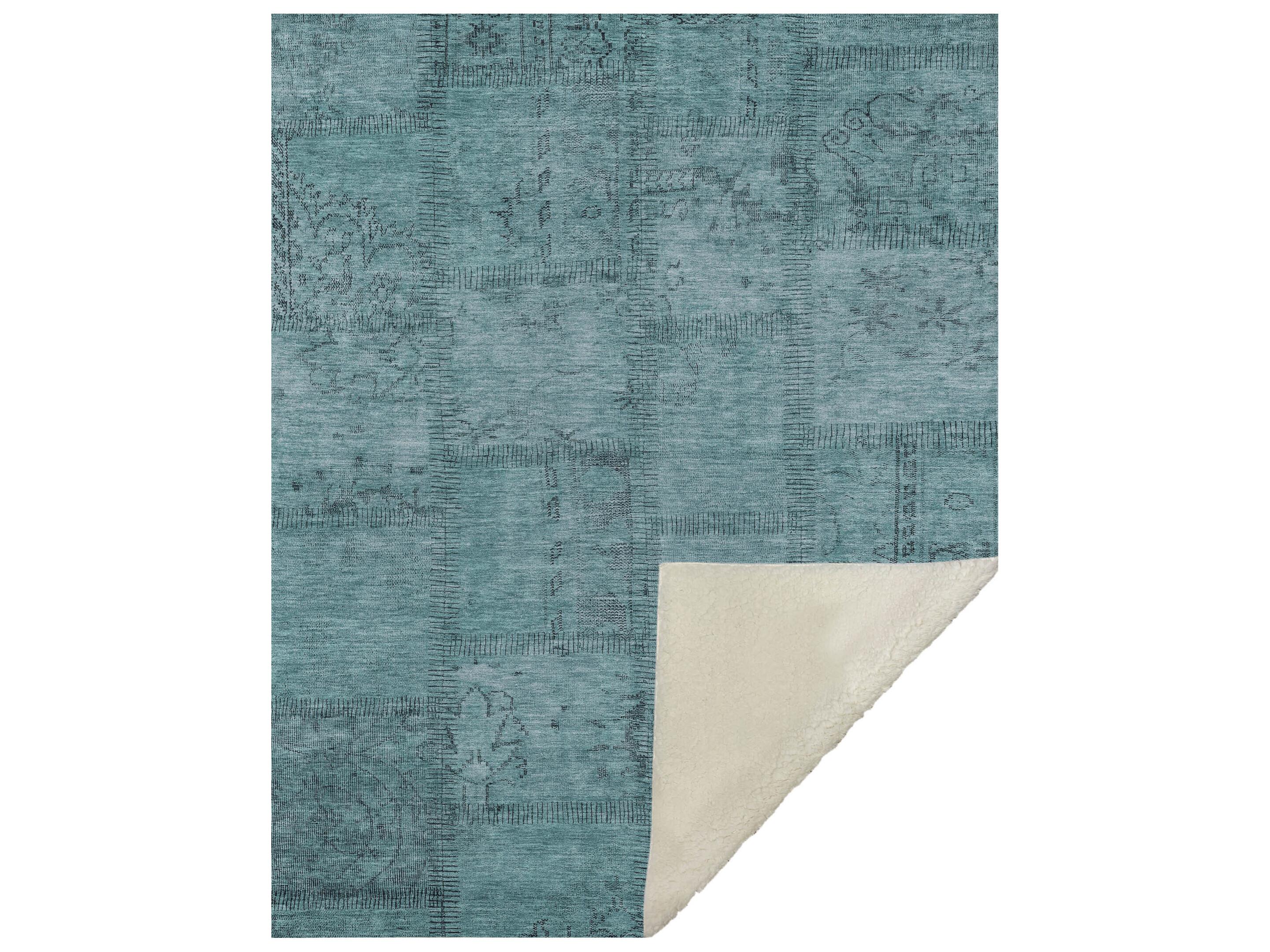 Dalyn Sherpa Teal Polyester Throw