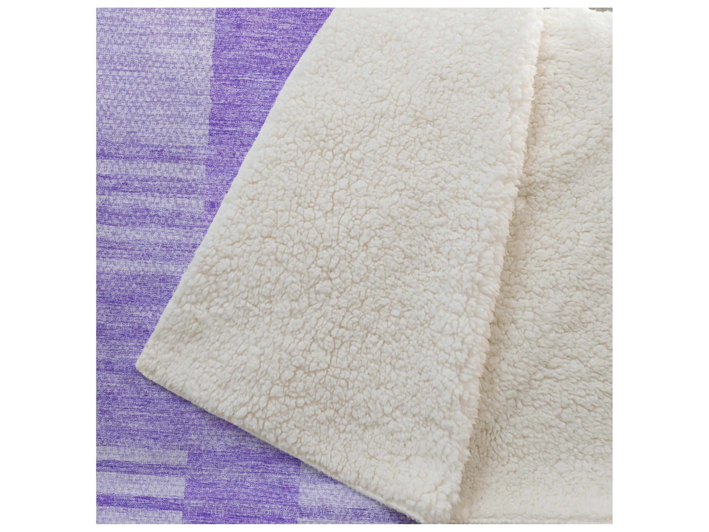 Dalyn Sherpa Purple Polyester Throw