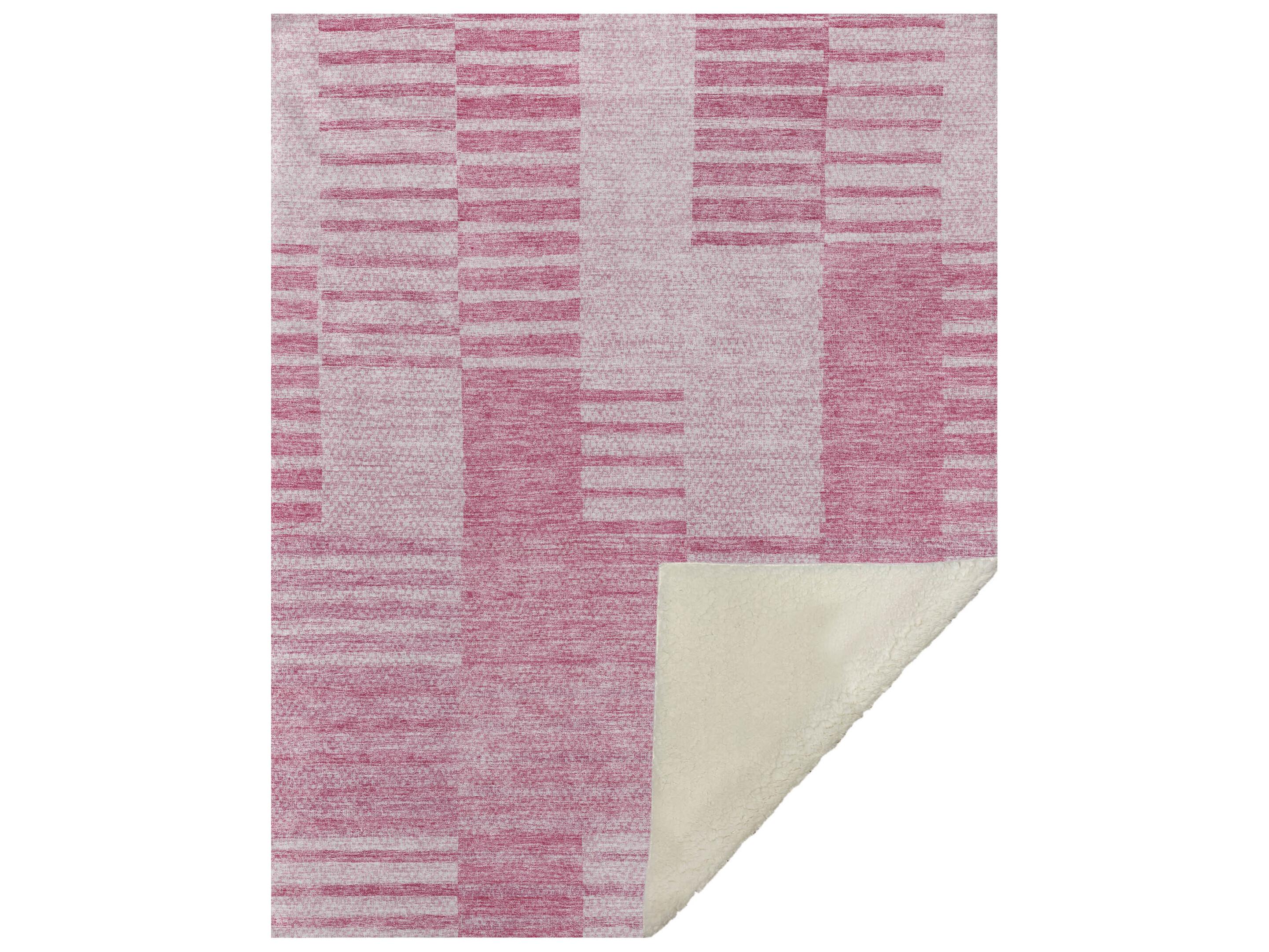 Dalyn Sherpa Pink Polyester Throw