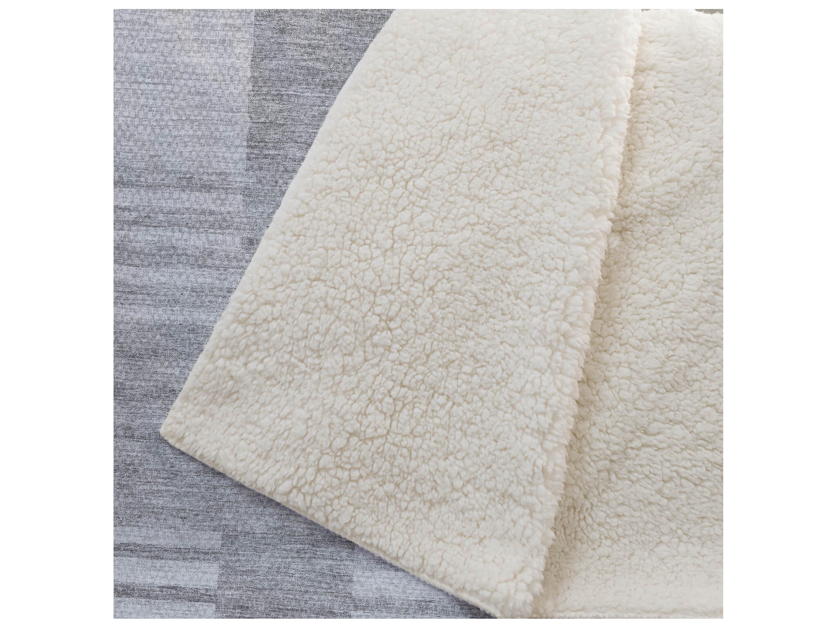 Dalyn Sherpa Gray Polyester Throw