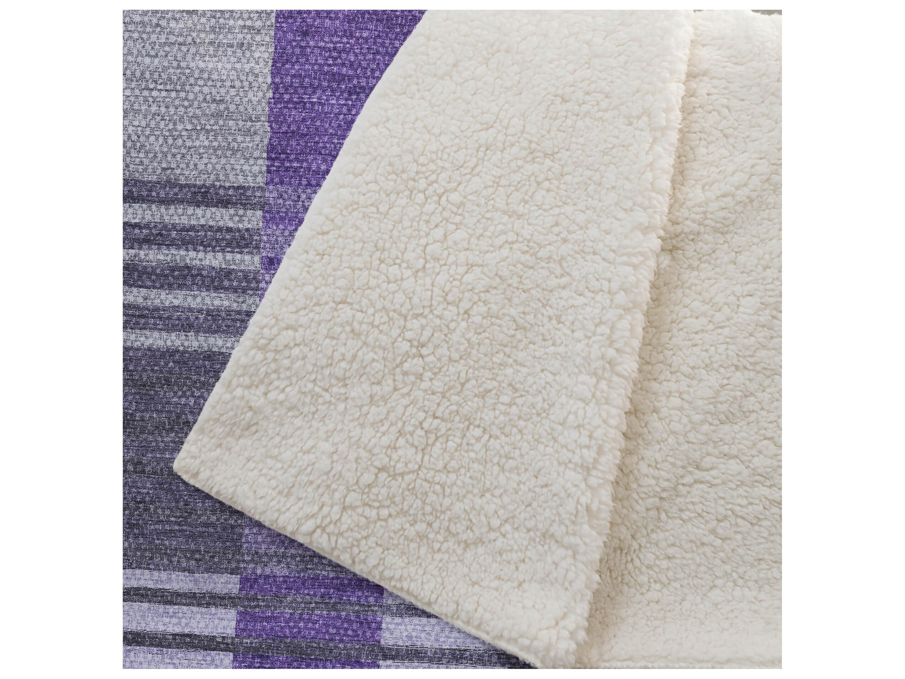 Dalyn Sherpa Purple Polyester Throw