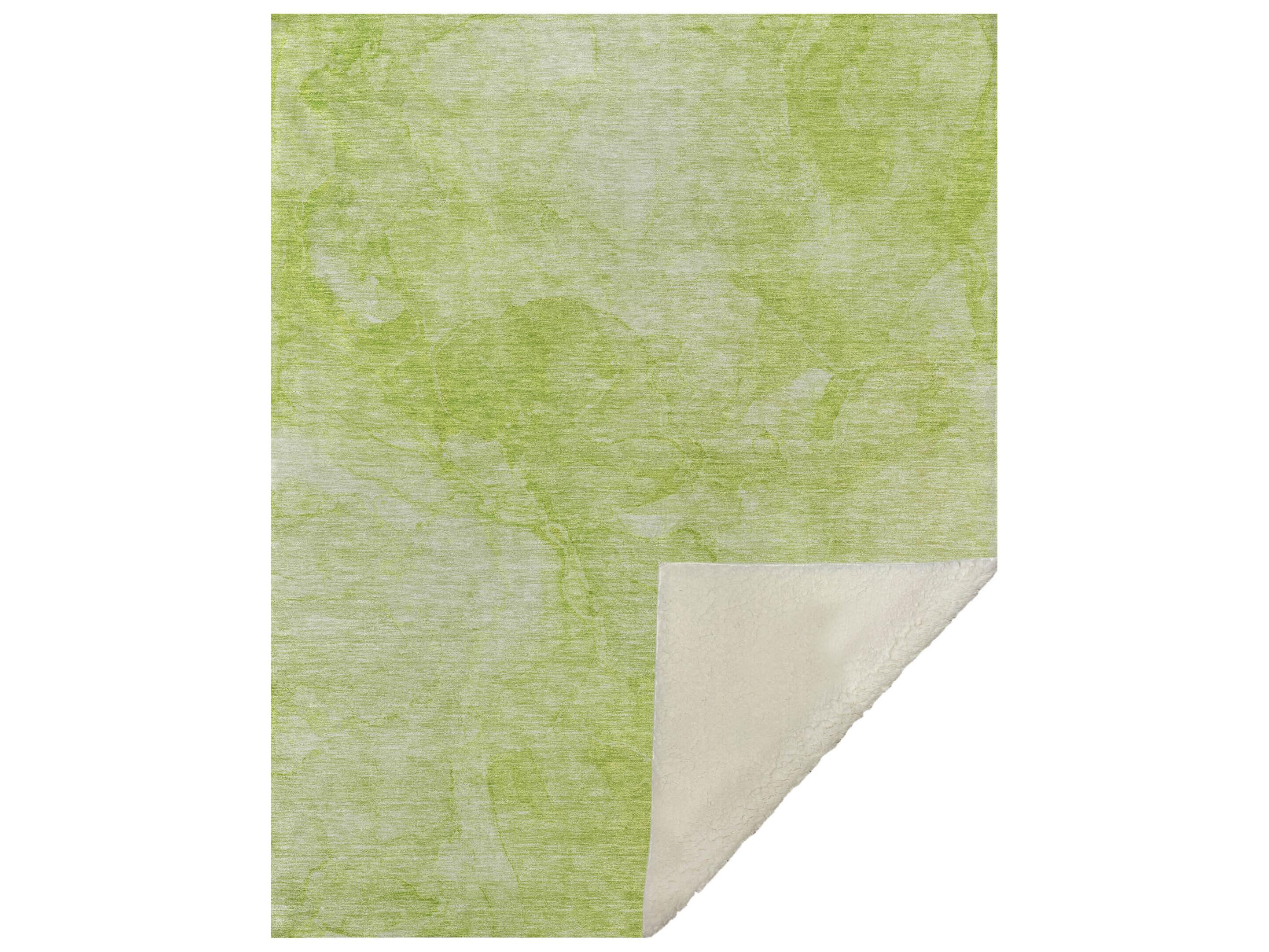 Dalyn Sherpa Green Polyester Throw