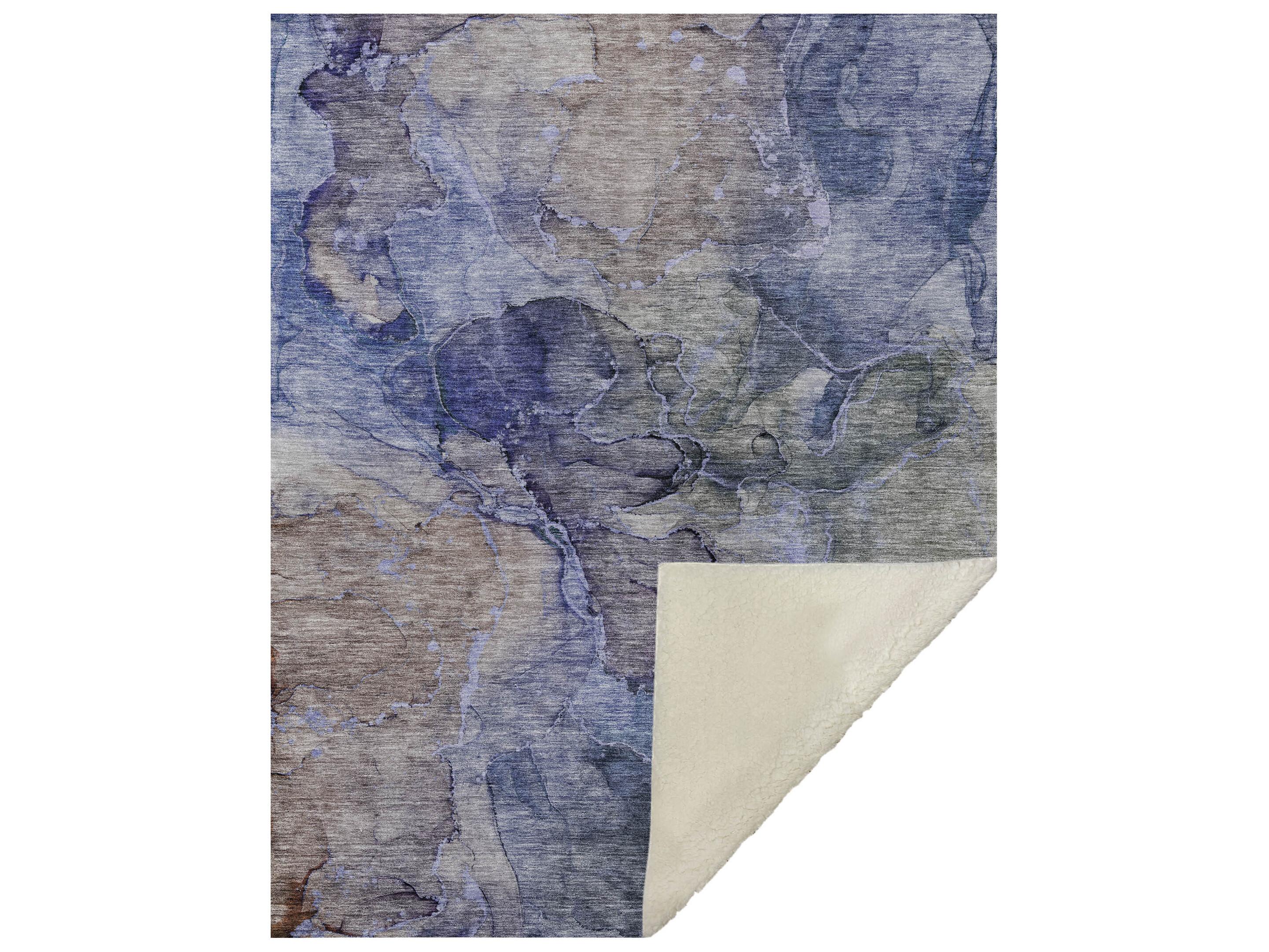Dalyn Sherpa Blue Polyester Throw