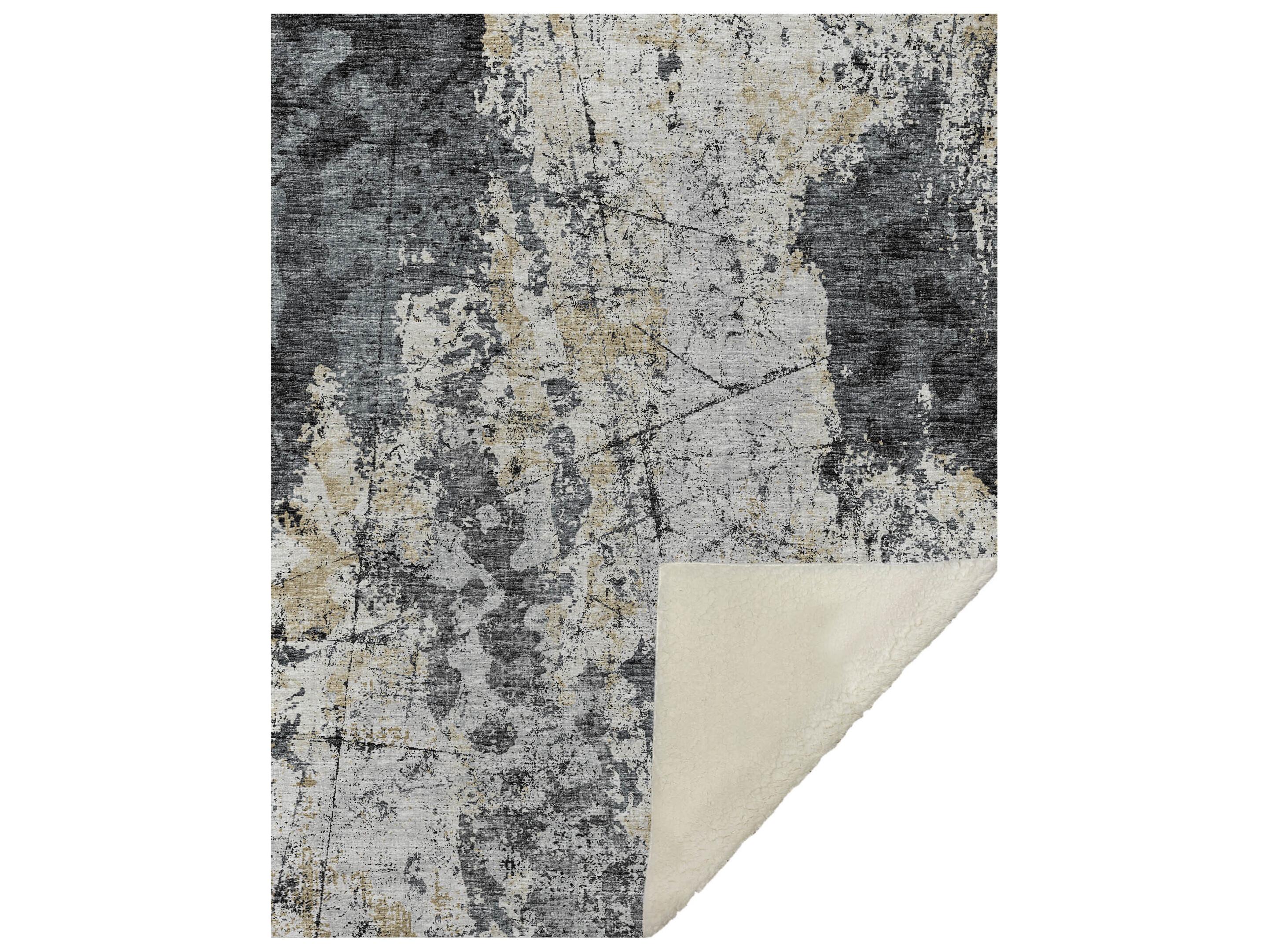 Dalyn Sherpa Black Polyester Throw