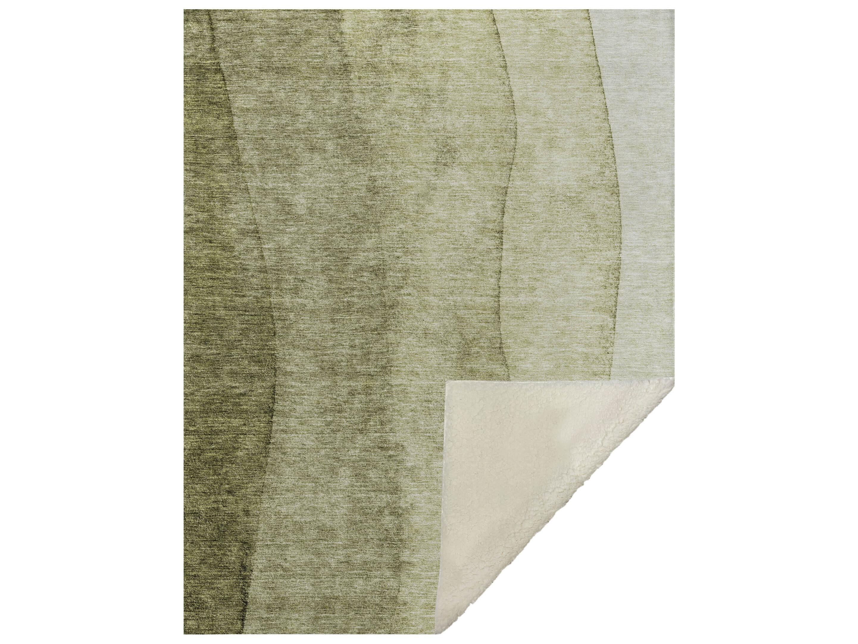 Dalyn Sherpa Green Polyester Throw